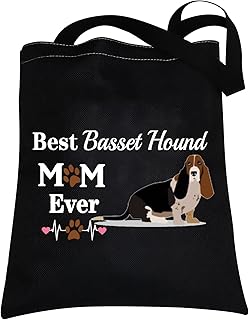 Basset Hound Gifts for Basset Hound Moms Tote Bag Basset Hound Dog Gifts for Basset Hound Lover Owner Shopping Bag