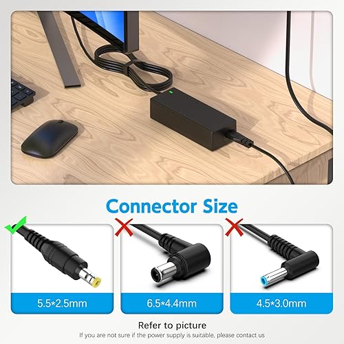 Miniatura 5 de Cable de alimentación de 12 V compatible con monitor Dell de 22 pulgadas, 23 pulgadas, 24 pulgadas, 27 pulgadas, S2316H, S2316M, S2340L, S2340M,