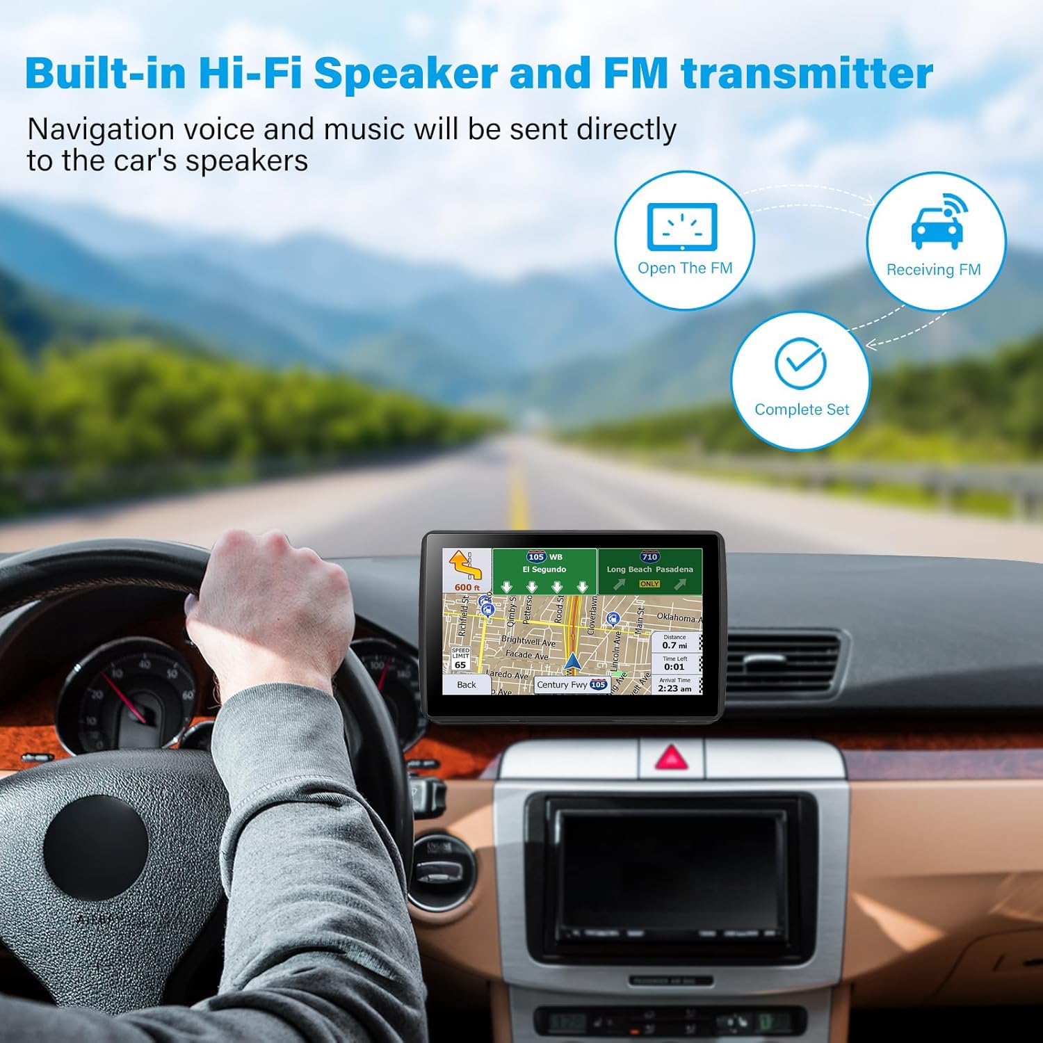 GPS Navigator for Car Truck RV, 7-Inch Car GPS with 2026 Maps Free Lifetime Updates, Voice Guidance, Speed Camera Alerts, Custom Truck Routing, Turn-by-Turn Voice Guidance - 4