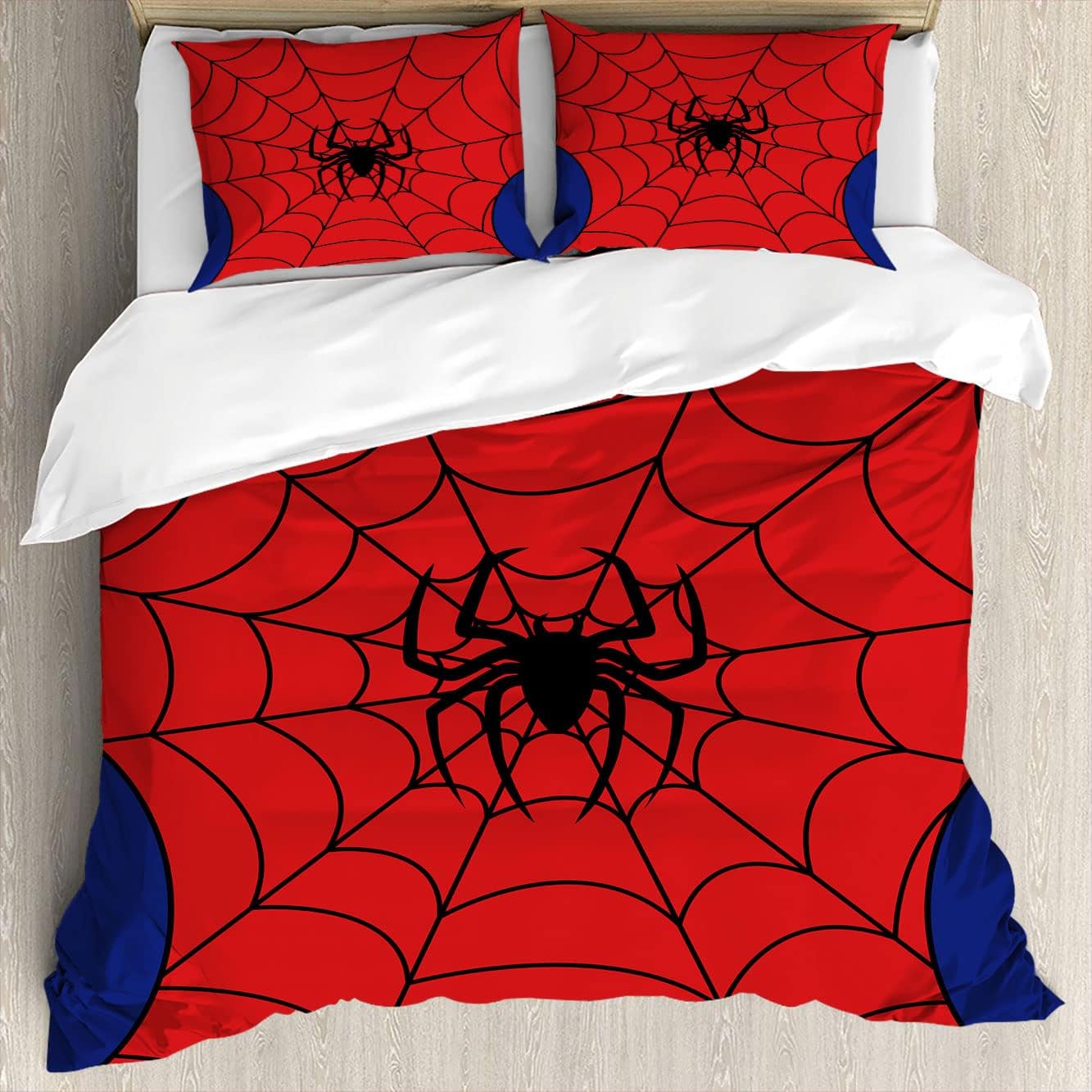 GGC Red Spider Duvet Cover Set Twin Size, Superhero Bed