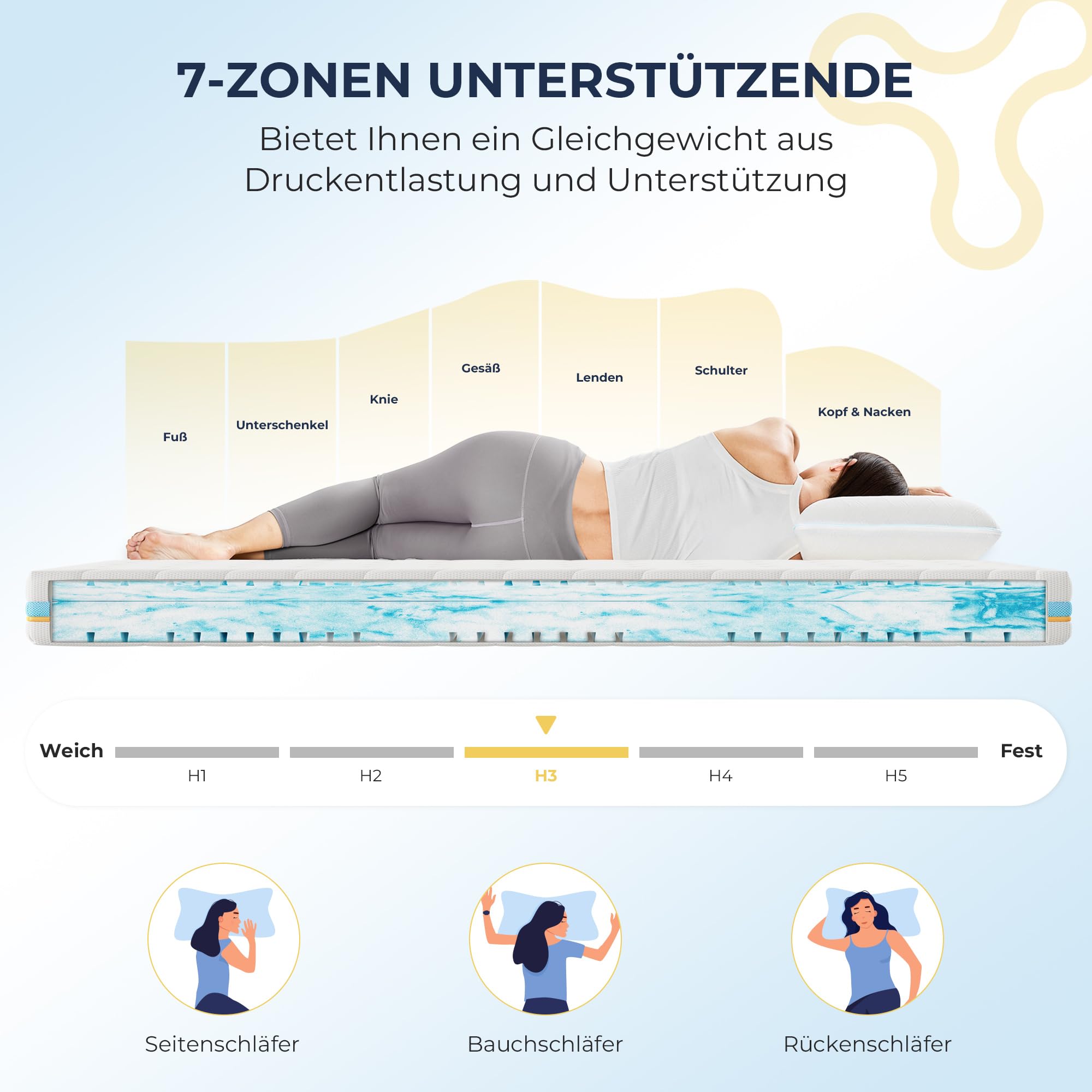 Napsie Matratze 90x200 cm– Mittelfest & Weich – Bild 4
