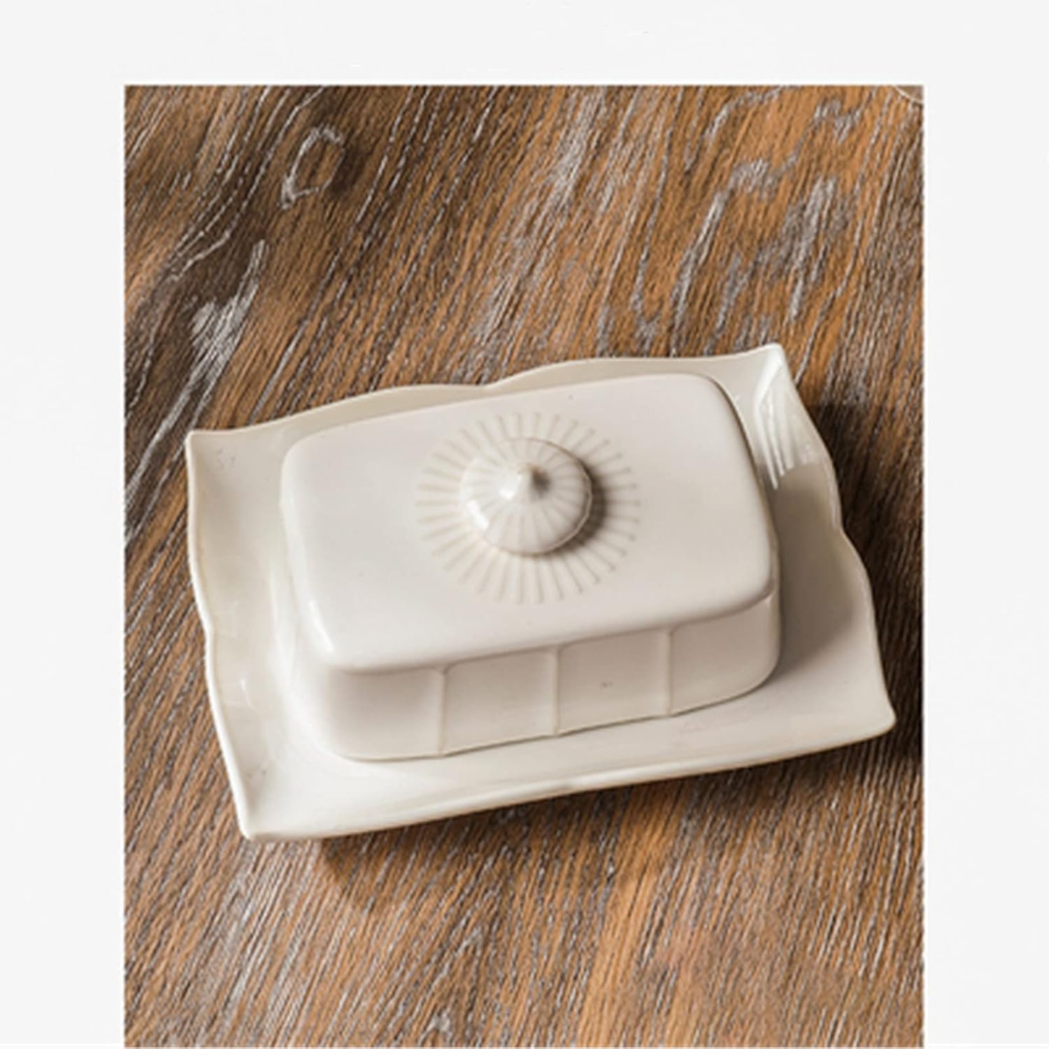バターケース バター容器 家庭用セラミック長方形バターディッシュ保存ボックスディナープレート 保存 食品容器
