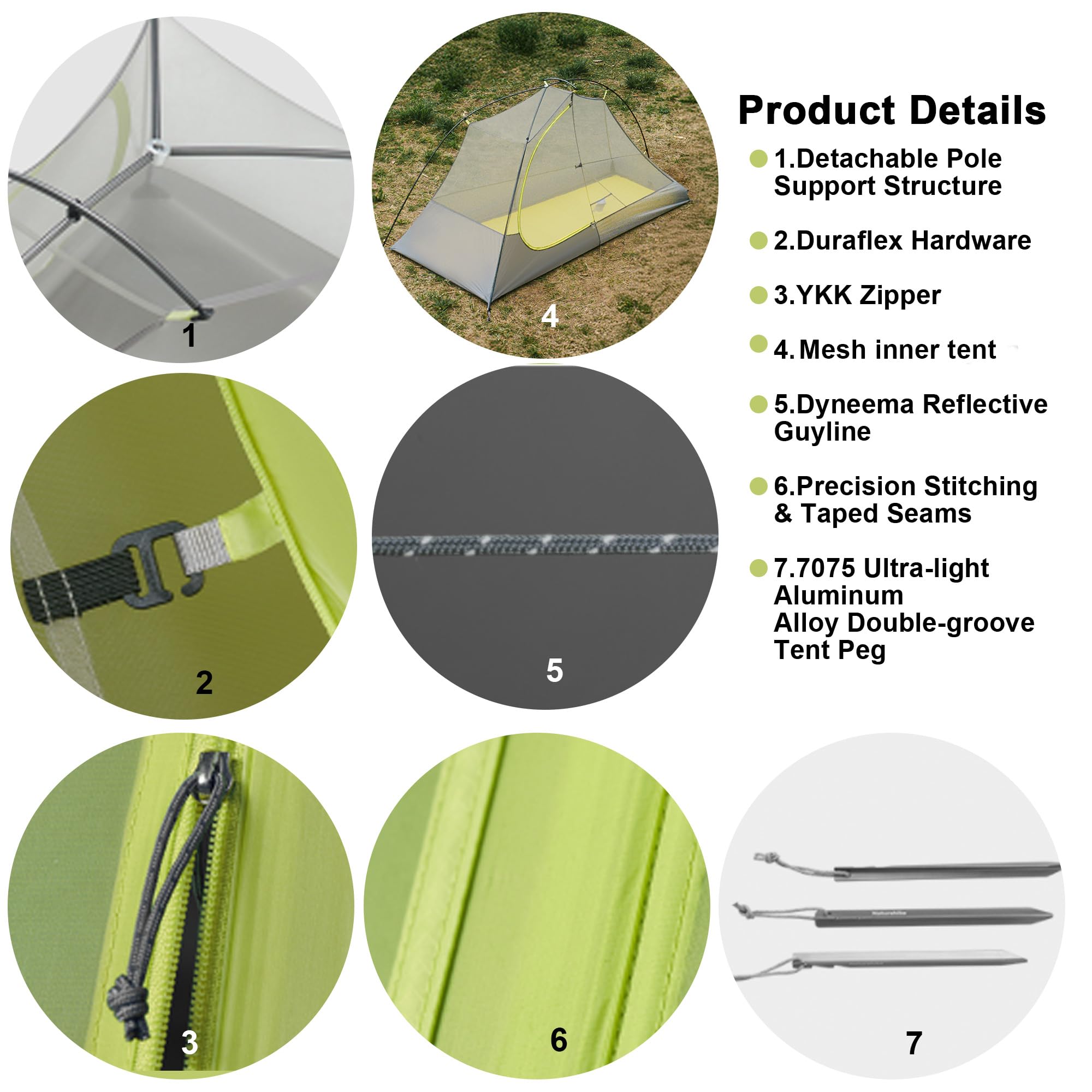 Naturehike ultralekki namiot 780/960 g, wodoszczelny namiot kempingowy PU1500+, 3-sezonowy namiot turystyczny dla 1/2 osoby, na szybkie wędrówki, wycieczki rowerowe i wycieczki motocyklowe