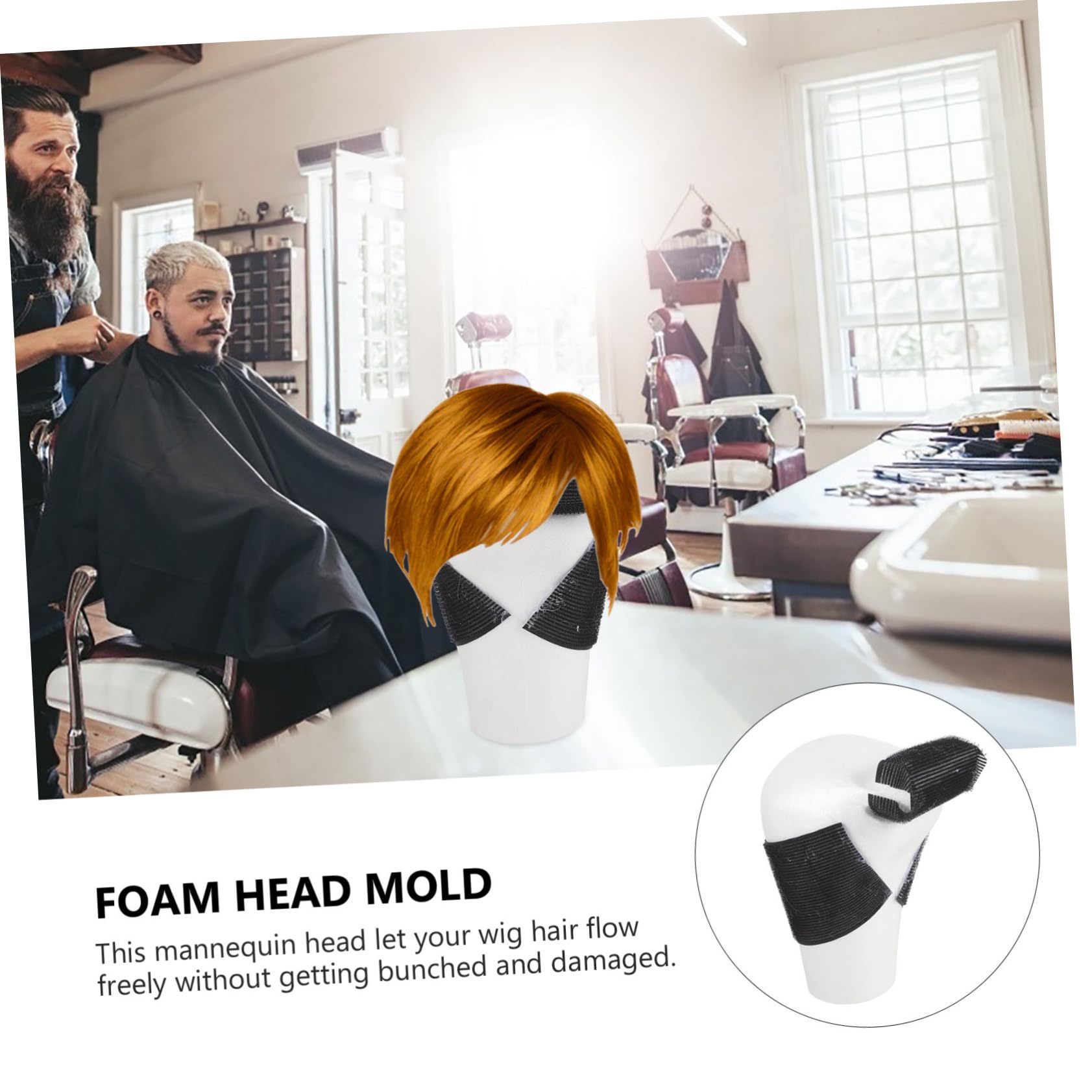 Baluue Hair Styling Display Rack Foam Head Mold for Wig Mannequin Head for Salon/travel Hairpiece Holder