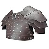 Medieval Faux Leather Chest Armor, Vintage Pauldron Shoulder Armor Adjustable Mercenary Knight Archer Vest Armour
