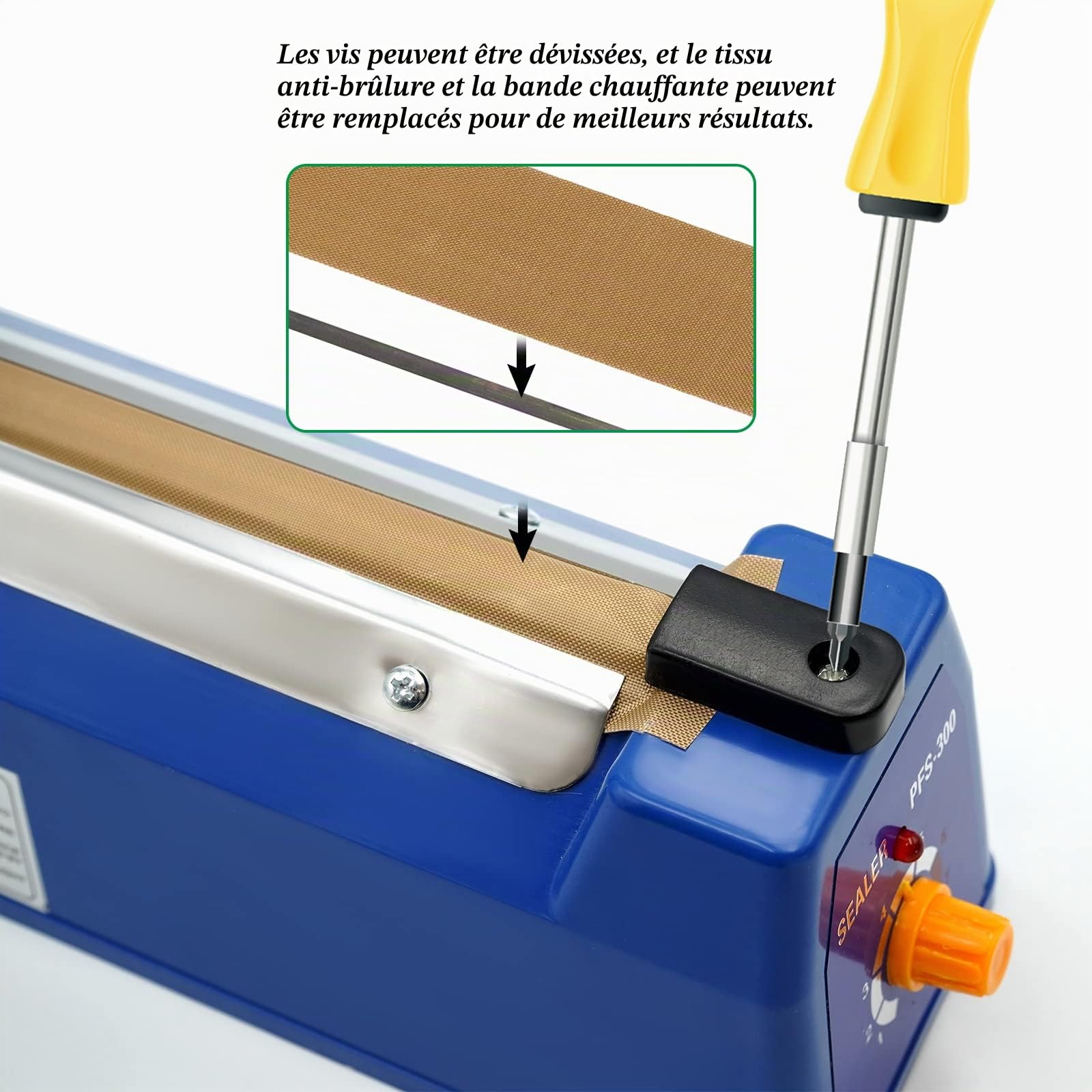 Machine à sceller à chaud 300 mm Impulse Heat Bag Sealer 220 V Scelleuse de sacs en plastique portable pour PE/PP/PVC/Mylar /papier kraft / sacs en plastique