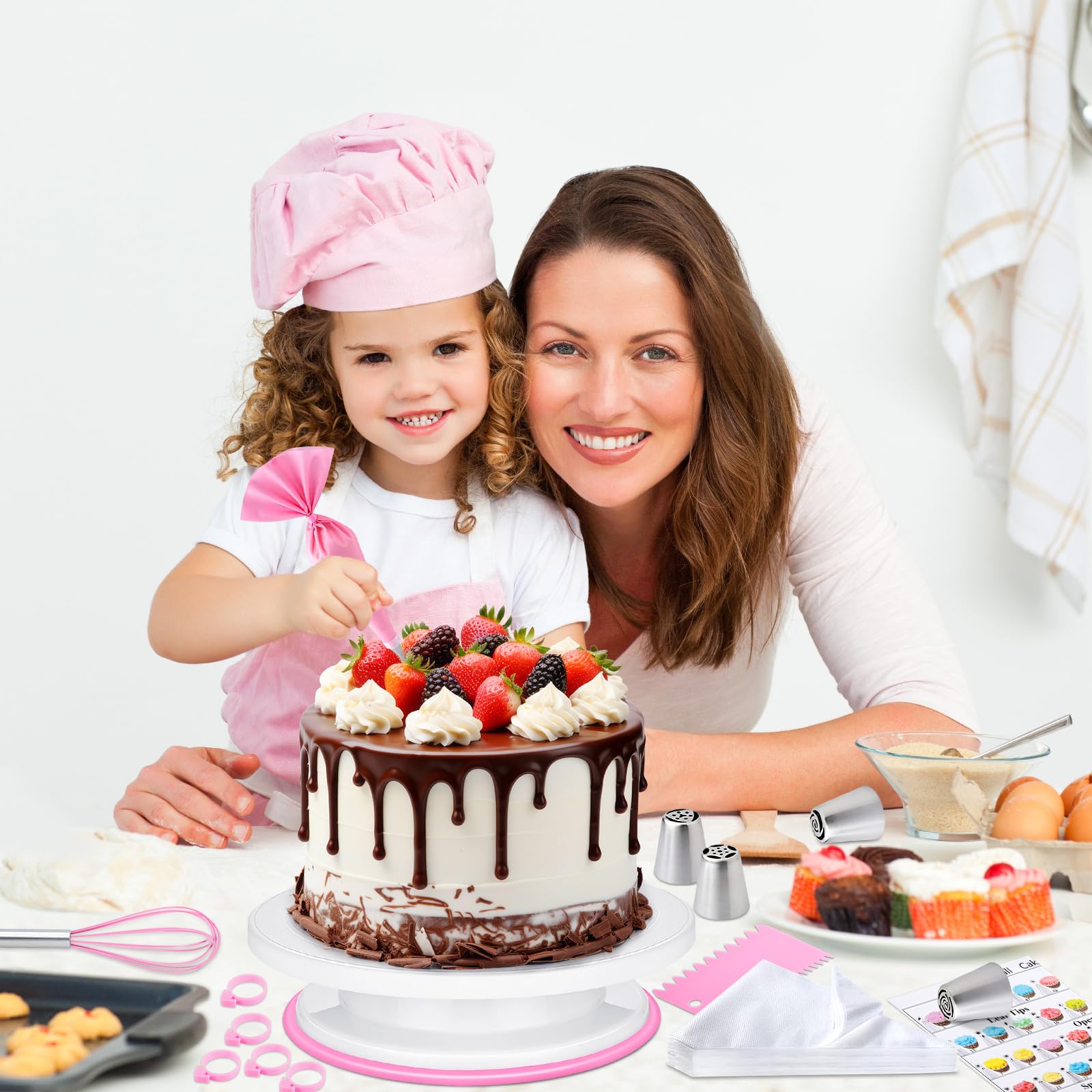 JAMATA Kit Patisserie Complet 305 Pièces, Ensemble Professionnel avec Plateau Tournant Gateau, Douille Patisserie et Poche Douille Patisserie, Idéal pour Tous les Amateurs de Pâtisserie