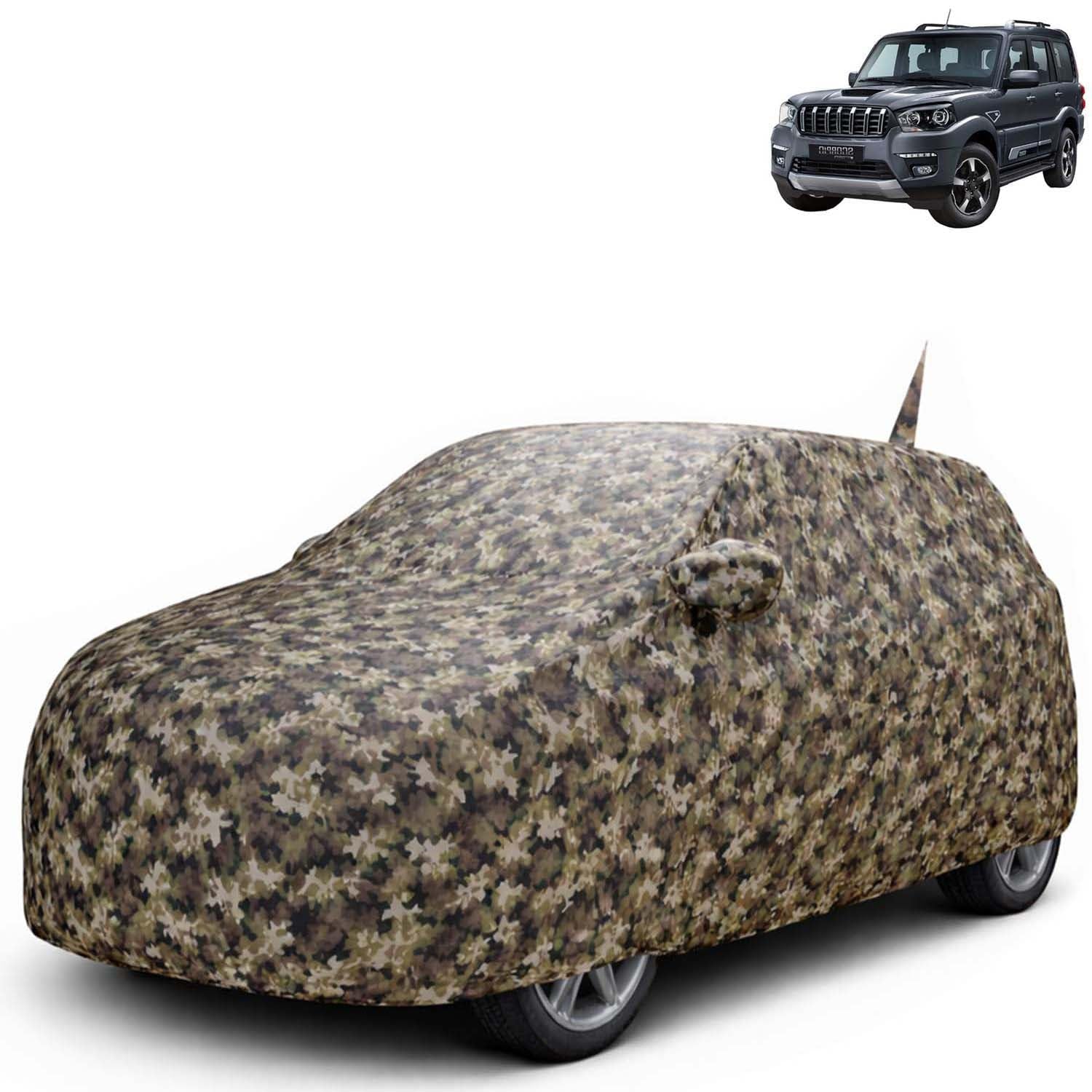 KINGSWAY JungleTech 100% Waterproof Car Cover Only with Mahindra Scorpio Classic (Year 2022 Onwards - All Model) | Mirro