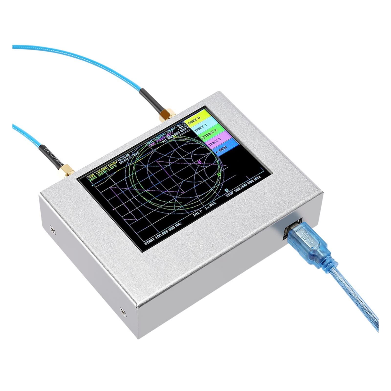 Analizator sieci wektorowej VNA V2 Plus4 50 KHz-4 GHz 4 Cal TFT krótkofalówka HF VHF UHF 70-90 dB z baterią 3200 mAh,Wiele Funkcji Pomiarowych(Option 1)