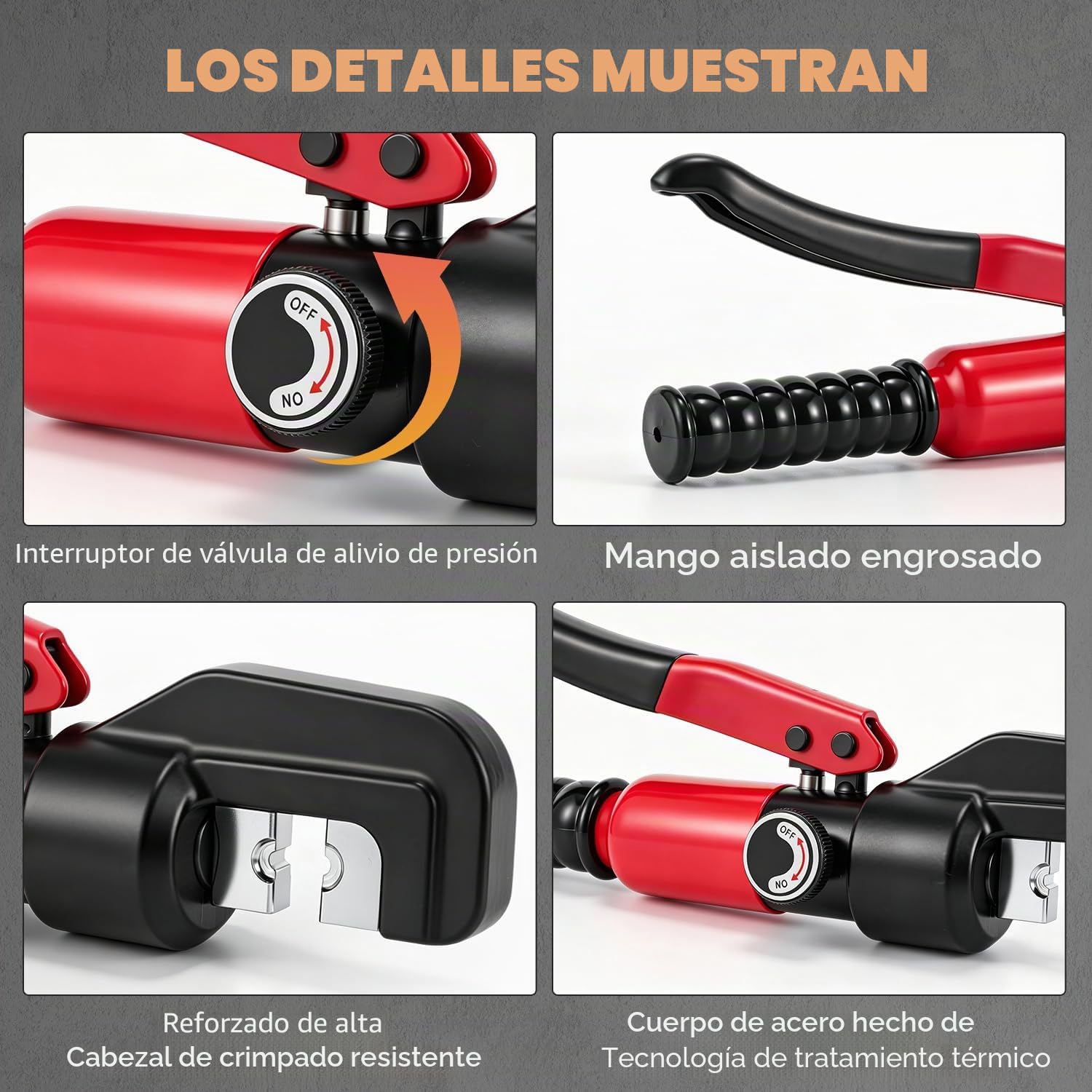 CGOLDENWALL Crimpadora Hidráulica Manual YQK-70 4-70m㎡ Mango Aislado Cabezal C