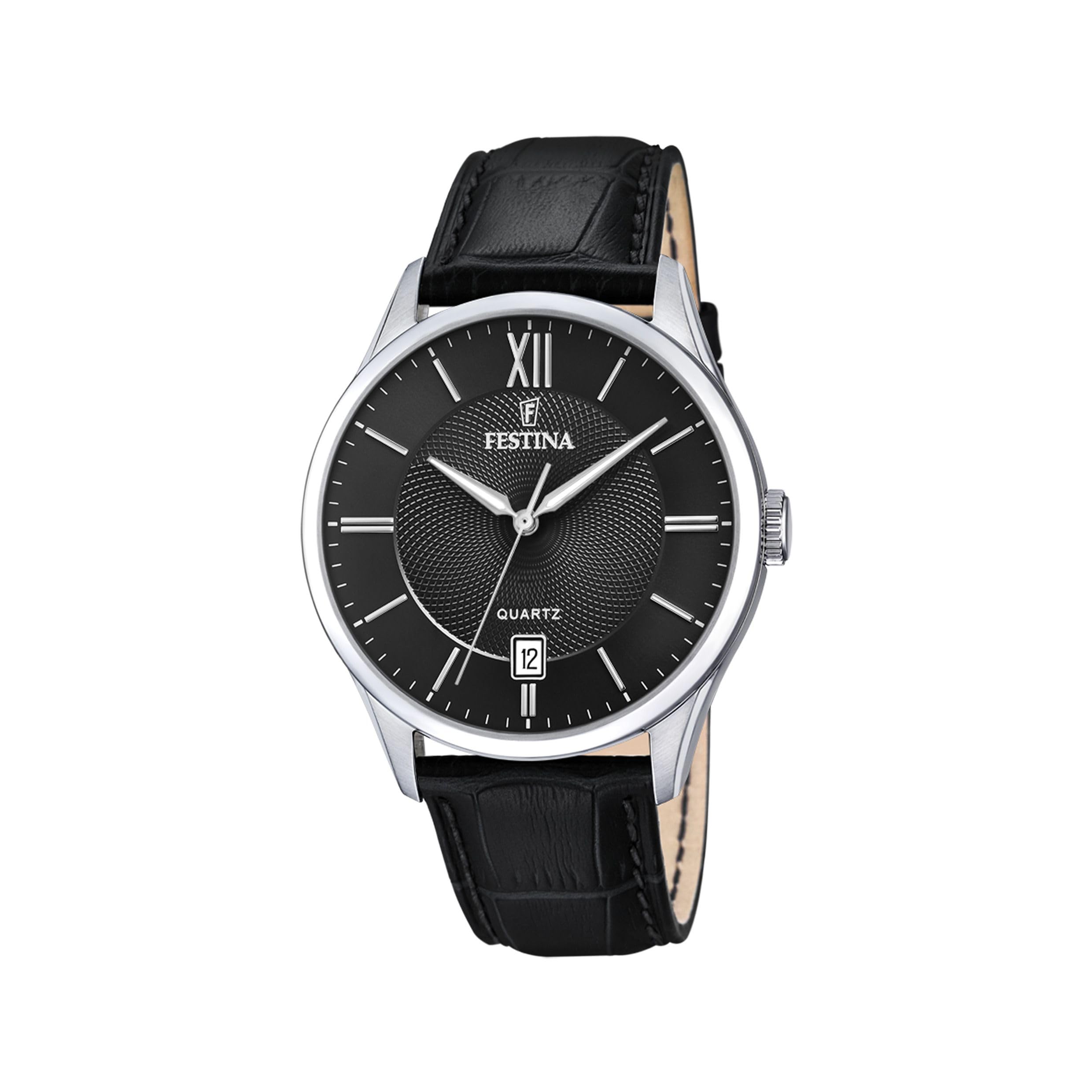 Festina Men's   Classics Black Leather Strap Watch F20426/3 , BrandAlley