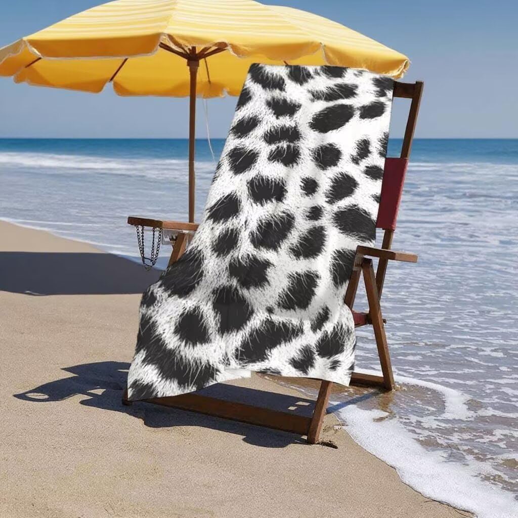 Toalla de Playa Grande 220x100cm/35x70cm, Juego de 2 Toalla Microfibra XXL de Antiarena, Toallas Playa Suave Ligera, Absorbente Secado Rápido, Beach Towel Viaje, Regalo Mujer Hombre (Leopardo) I-94