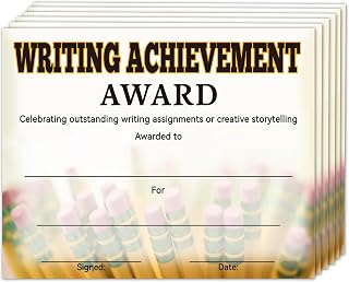 Certificate of Achievement, Writing Certificates Award Gifts for Kids Children Students, School Writing Club Student End of Year Project Ceremony Supplies, 25 Pack Write Award Certificates, 11