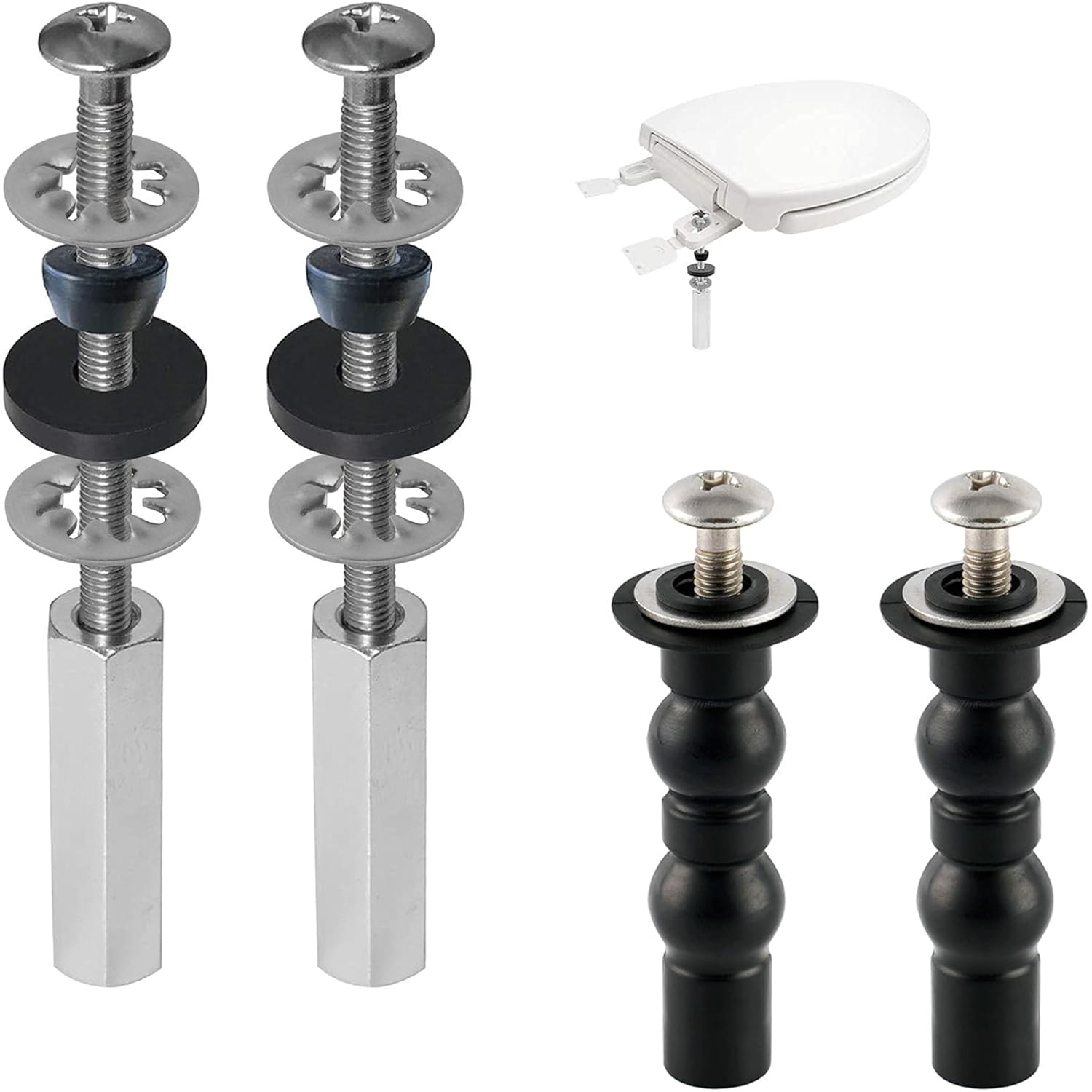 iFealClear 4 PCS Toilet Seat Bolts Replacement, 2 Pcs Universal