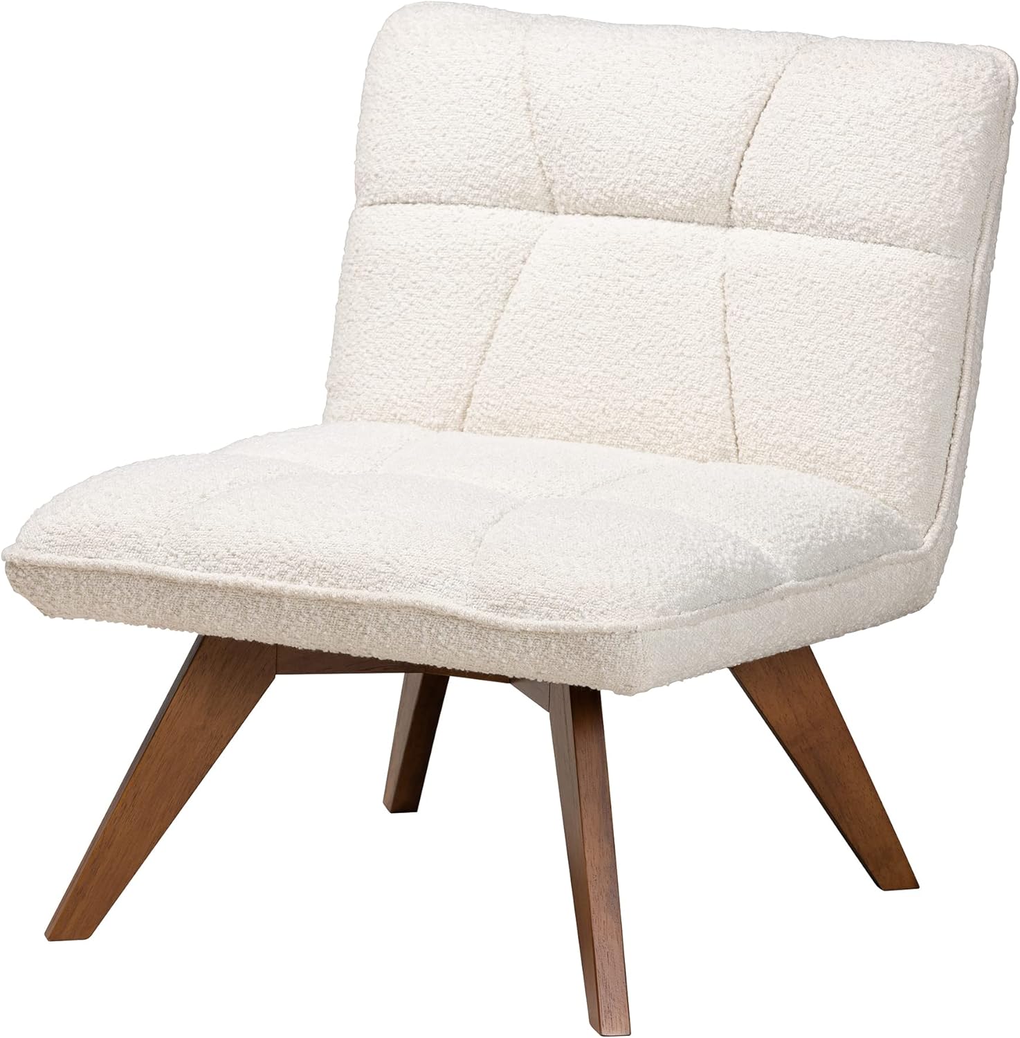 Baxton Studio Darielle Chair, One Size, White/Walnut Brown