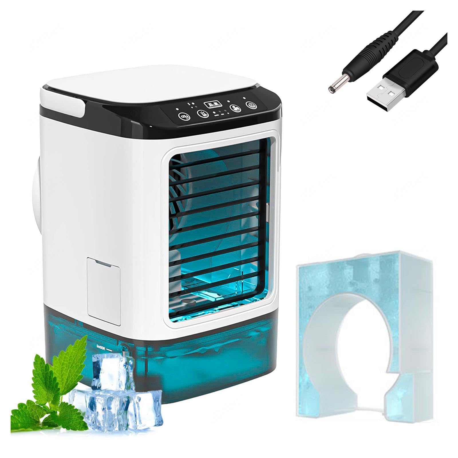 Con Caja De Hielo Aire Acondicionado Portátil Sin Tubo Exterior, Aire Acondicionado Sin Instalacion Con Tanque De Agua De 900ml Aire Acondicionado Sin Instalacion