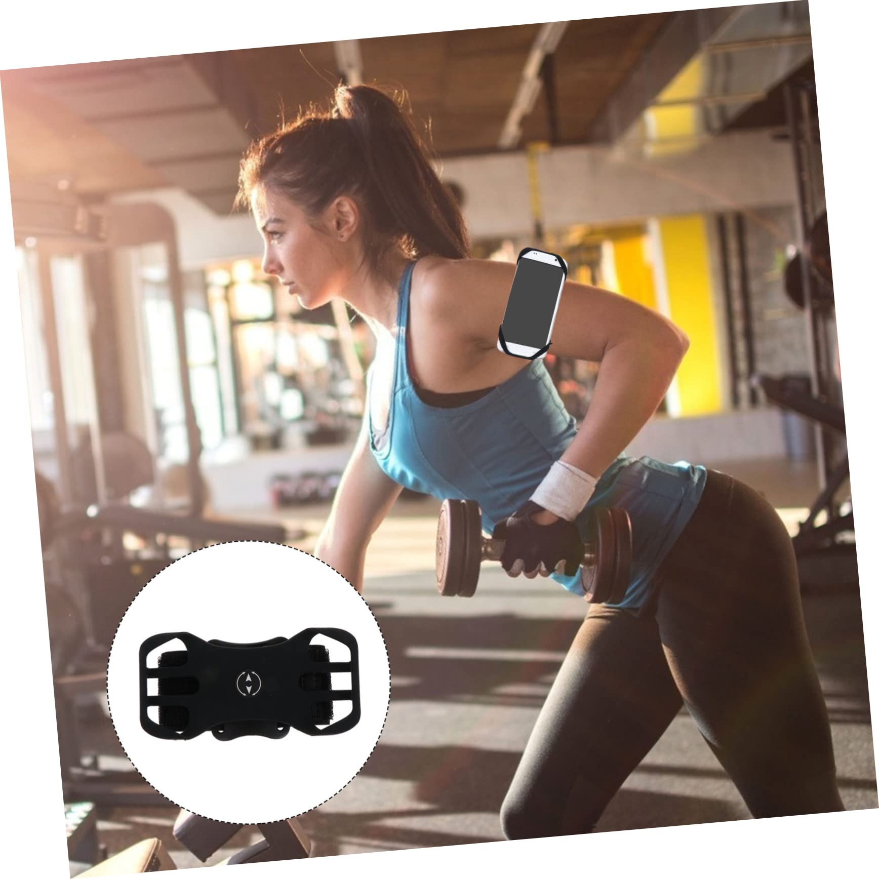 Lurrose 2 Sätze Laufarmband für Smartphones Abnehmbarer Handytasche für Joggen Radfahren Fitness Leicht Atmungsaktives Material für Tägliche Aktivitäten Schwarz