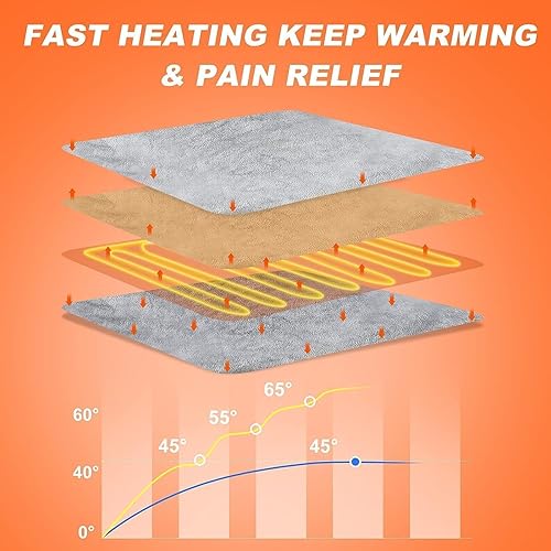 Miniatura 4 de GOFOIT Electric Heated Foot Warmers for Men and Women, 8 Heat Settings & 6 Timers Foot Warmers for Feet, Auto Shut Off, Heating Pad for Shoulder,