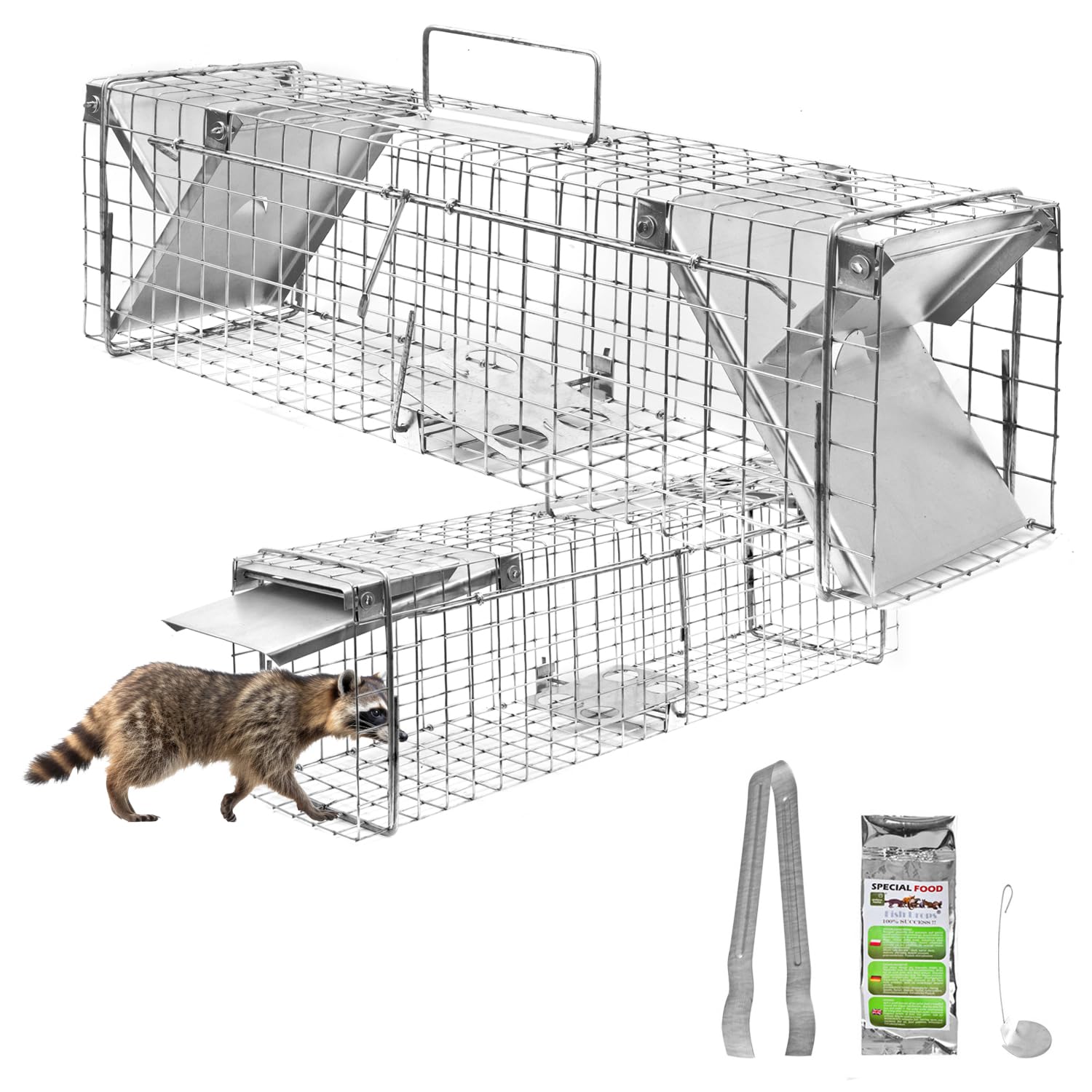 Petigi Gabbia Trappola per Animali Talpa Ratto Mouse Topo Nutria 65 x 17 x 20 cm