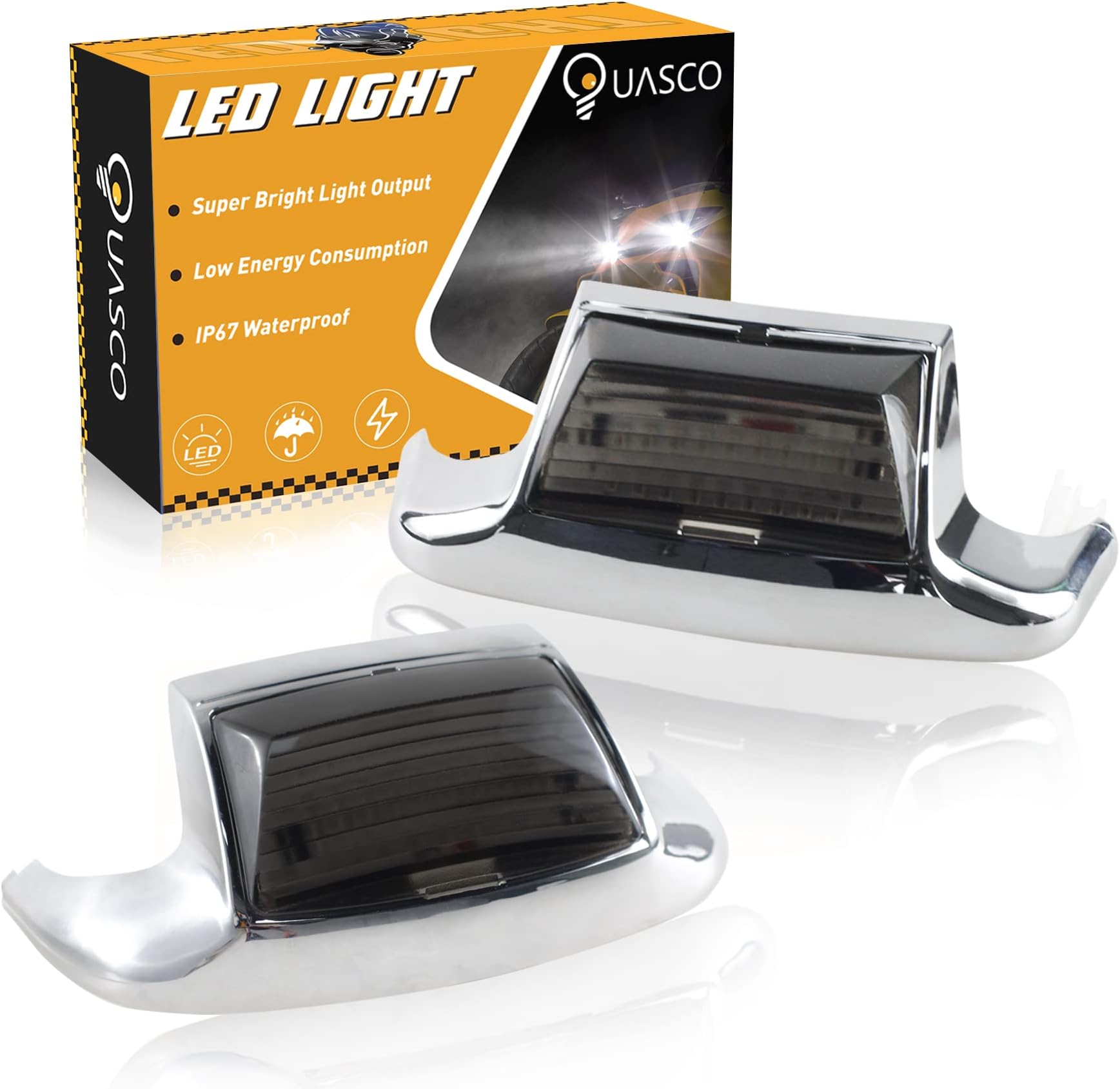 LED Tail Brake Light For Harley Touring 1997-2008 - Chrome Housing, Red Lens, 2.75 Inch Classic King Trunk Light