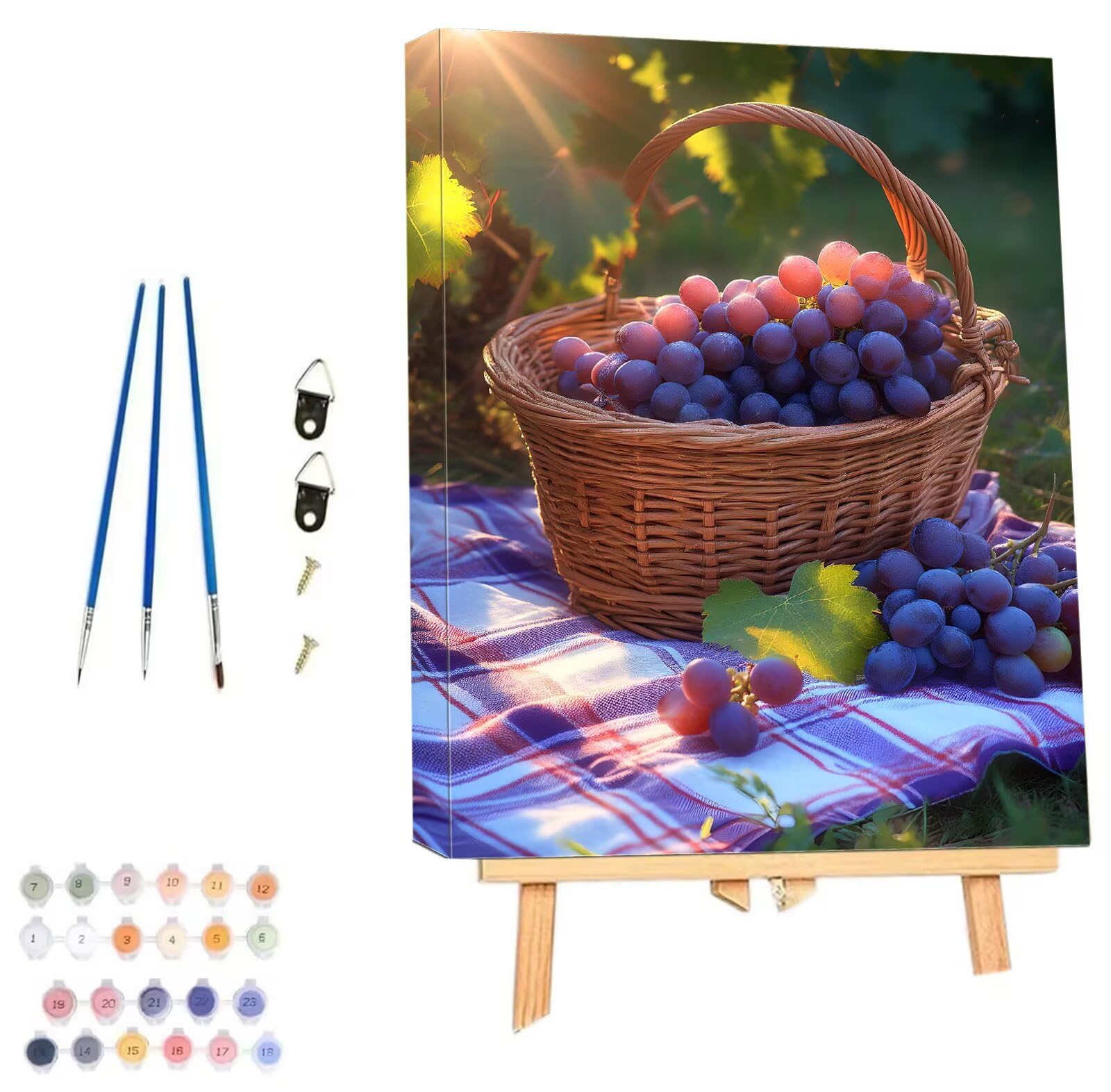 Malowanie po numerach, światło słoneczne, winogronowa farba po numerach, dla dorosłych, dzieci, początkujących, zestaw do malowania artystycznego, akrylowy pigment, rysunek, lakier na prezent,