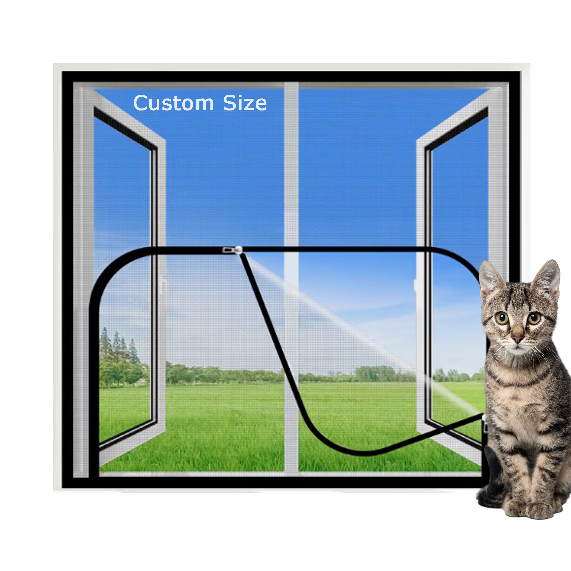 Hruile White Sticky Tape, White Mesh Custom Size Window Screen Mesh, Anti-Mosquito Insect Bug Fly Screen, Self-Adhesive Insect-Proof Netting, Pet Safety Window Net, Cat-Proof Mesh For Balcony