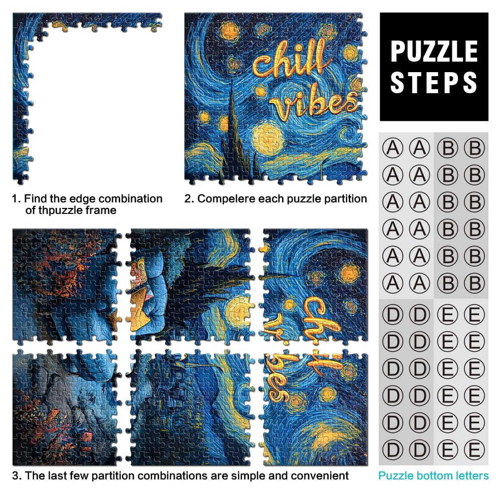 Puzzles pour Adolescents de 2000 pièces Ambiance relaxante de Nuit étoilée Jeu de Quiz est idéal comme Cadeau pour Toute la Famille 70x100cm
