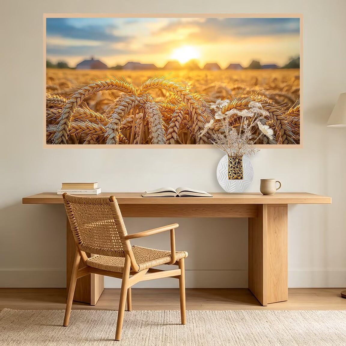 Diamond Painting Groß XXL 120x60cm, 5D Diamond Painting Weizen Bilder -0425