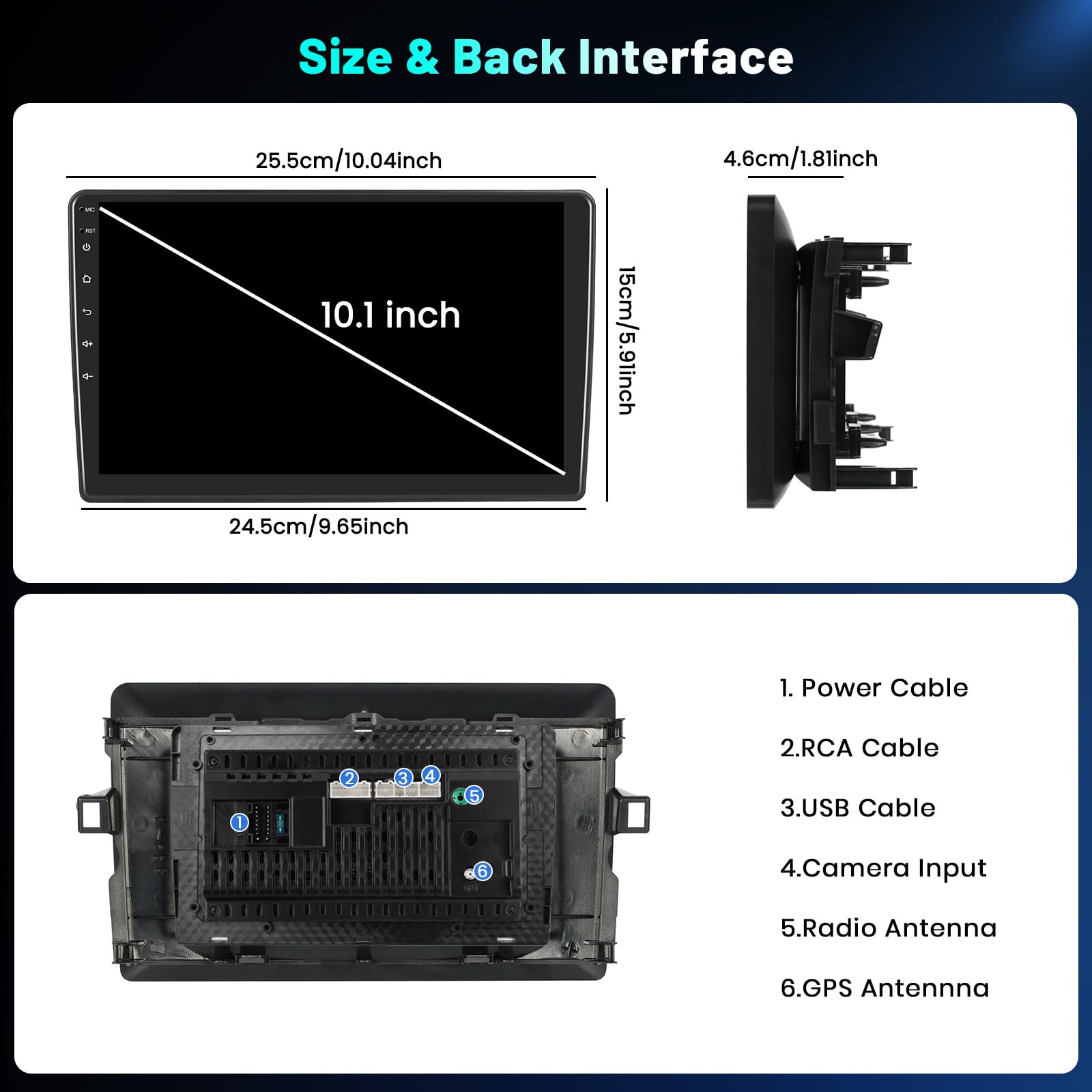 Hikity 4+64GB Android 15 Radio dla Toyota Auris 2006-2011 z Bezprzewodowym Carplay Android Auto, 10.1-calowy Ekran z Nawigacją WiFi Bluetooth FM RDS SWC Kamera Cofania