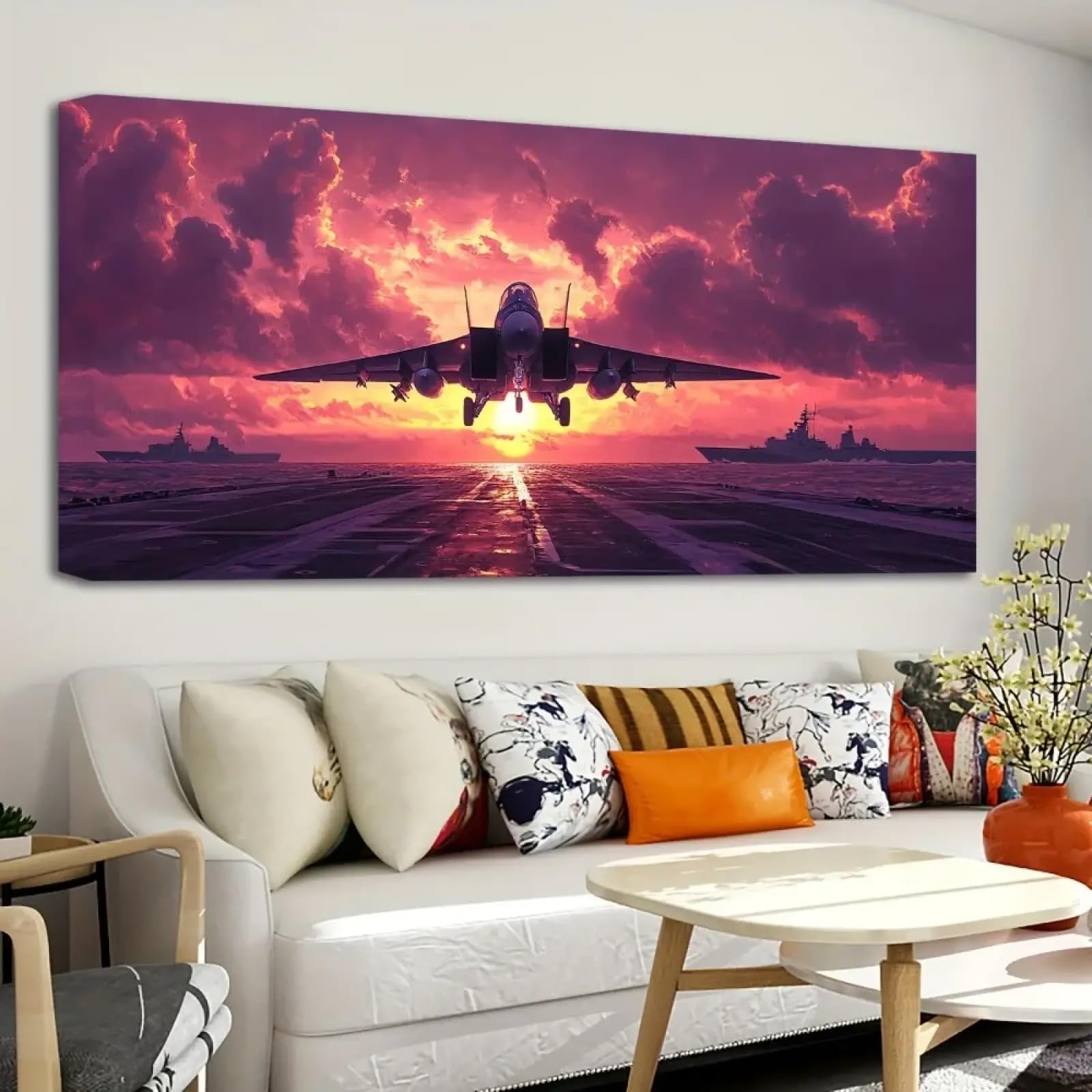 Peinture sur toile d'avion moderne affiches et impressions paysage aéroport 60x120 - 8