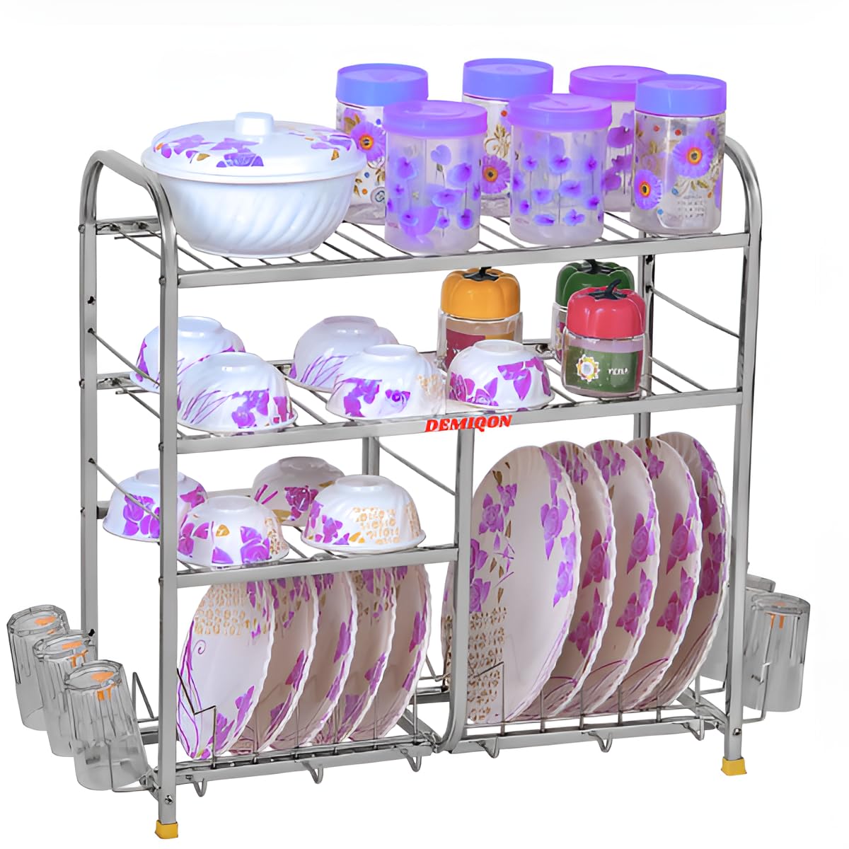 Luga Rakhne Rack DEMIQON Stainless Steel Kitchen Dish Rack | Plate Stand | Bartan Rakhne ...
