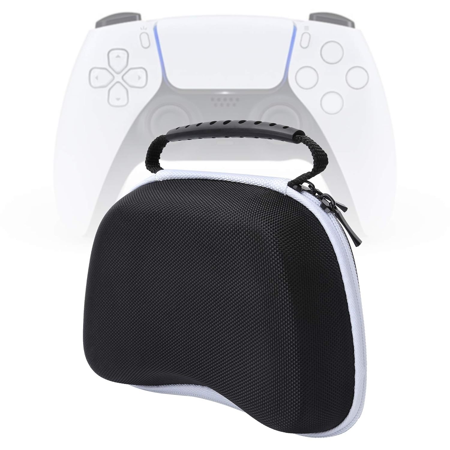 Shanrya Gamepad Storage Case, Portable Nylon Game Controller Bag Lightweight Drop Proof Dustproof for PS5