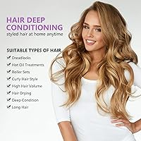 Vista 6 de Secador de pelo con capucha mejorado con capó ajustable extra grande, fácil de peinar, rizar y acondicionar profundamente, con funda de transporte