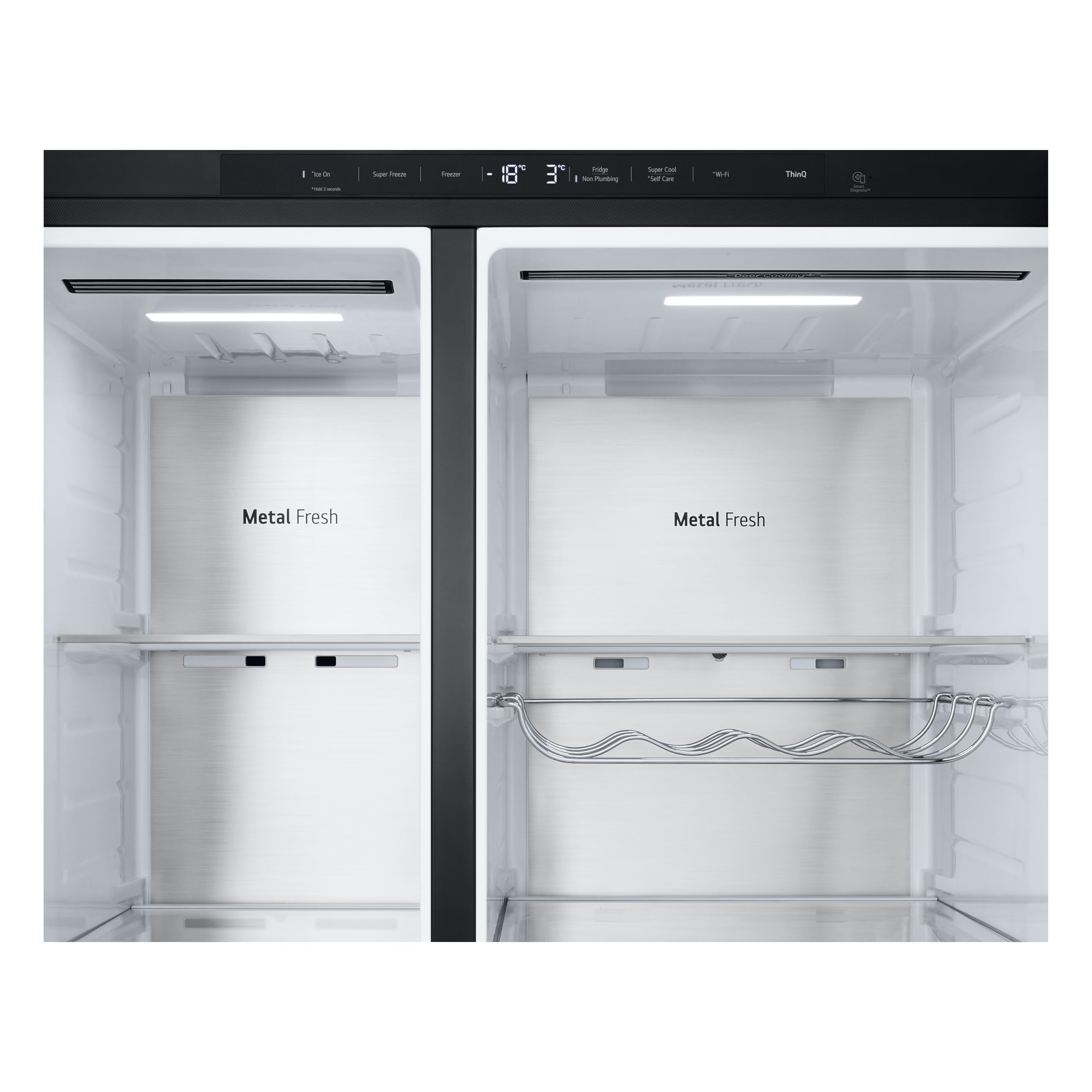 LG GSXE91EVAD Frigorifero Americano InstaView, Classe D, 628 L, Wi-Fi, Dispenser Acqua UVnano Senza Allaccio, Tecnologia Door e Linear Cooling, Acciaio Nero