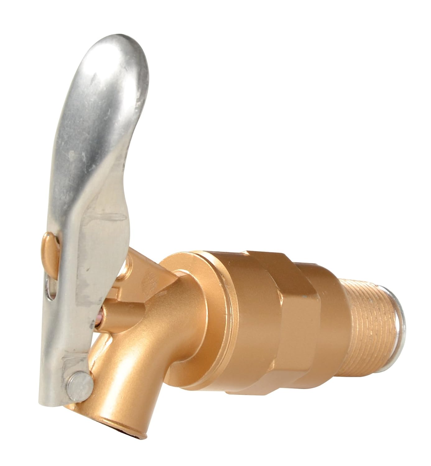 Vestil DFT-AS-SC Brass Plated Zinc Manual Drum Faucet with Lockable Handle 3/4 In. Bung