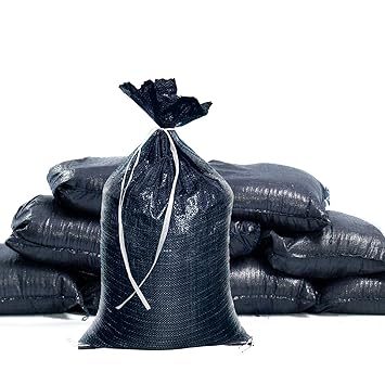 Sandbaggy Black Color Sandbags - Empty Poly Bags W/ 4000 HR UV Protection - Size: 14