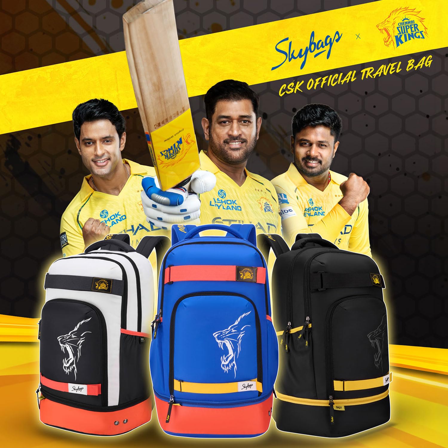 Skybags Namma 16.5" Compatible Laptop Backpack 40L | 2 Compartments with Quick-Access Front Pocket & Rain Cover | Tablet Sleeve & Side Bottle Pocket | CSK Travel Backpack for Men & Women — Amazon image 2