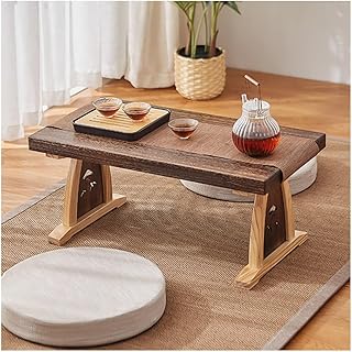 Versatile Solid Wooden Table,Multi-Purpose Japanese-Style Floor,Sitting Table Design for Disassembly,Brown-68x35x30cm