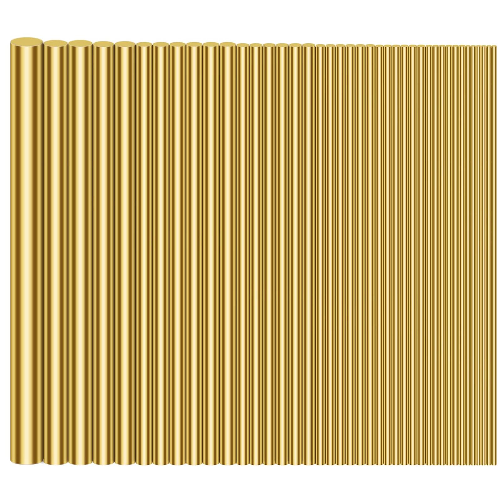 CurLer Barre Tiges Rondes en Laiton Assorties, Kit D'Assortiment 500 mm Diamètre 1-8Mm pour Outil D'Artisanat Bricolage, Goupille Poignée,42 Pieces