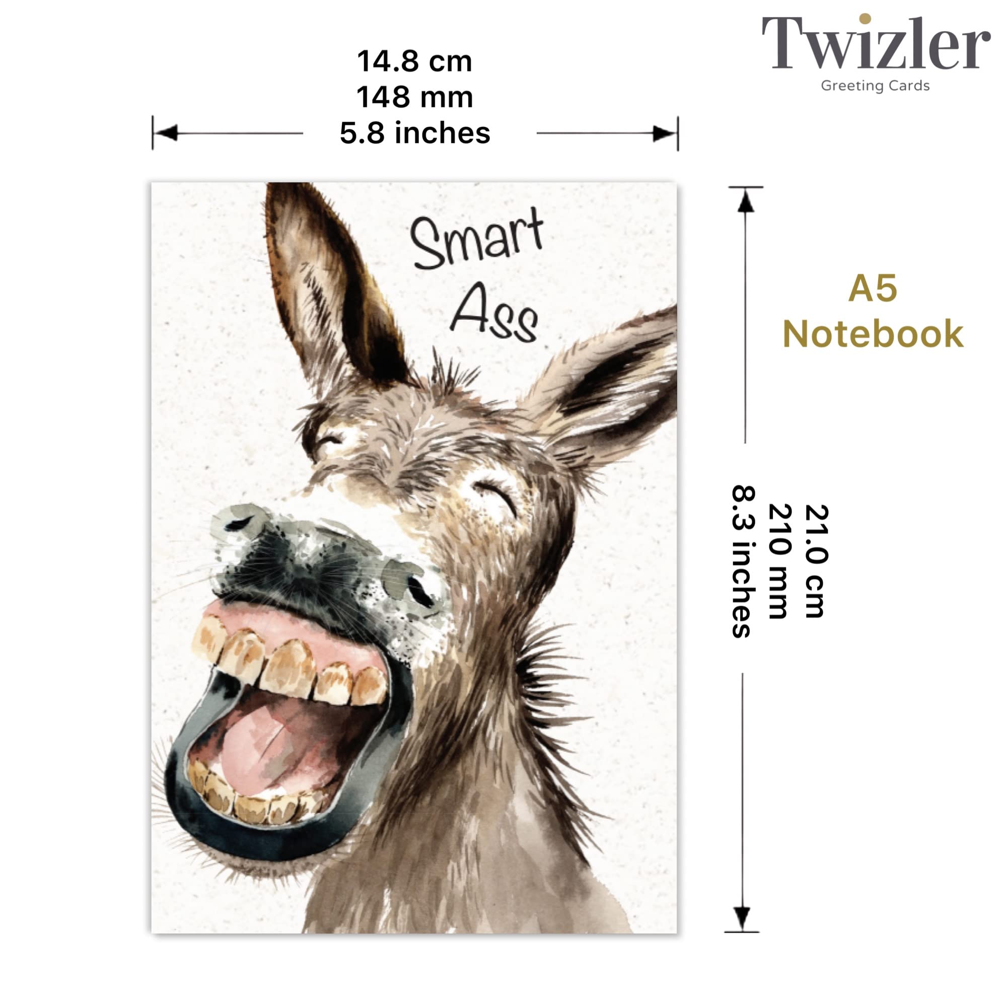 Twizler A5 Notebook, Funny Donkey Design, A5 Lined Notebook, Funny Work Notepad, To Do List, Journal, Note Book - Image 2