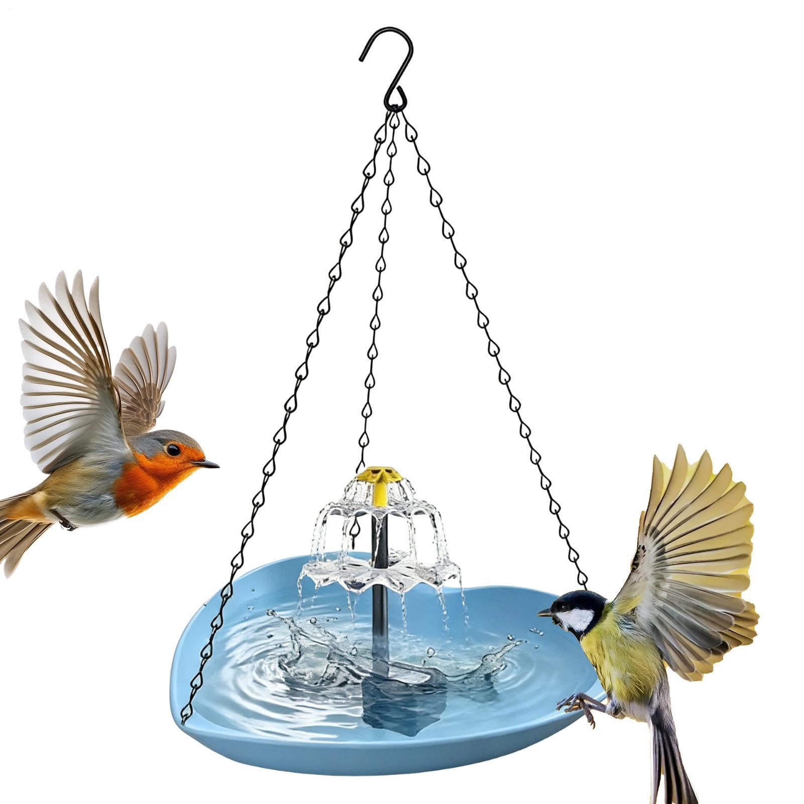Generisch Bain d'oiseaux d'extérieur en forme de cœur résistant aux intempéries | Abreuvoir à oiseaux pour jardin, étang, terrasse, pelouse, cour, perruche, perruche, perruche