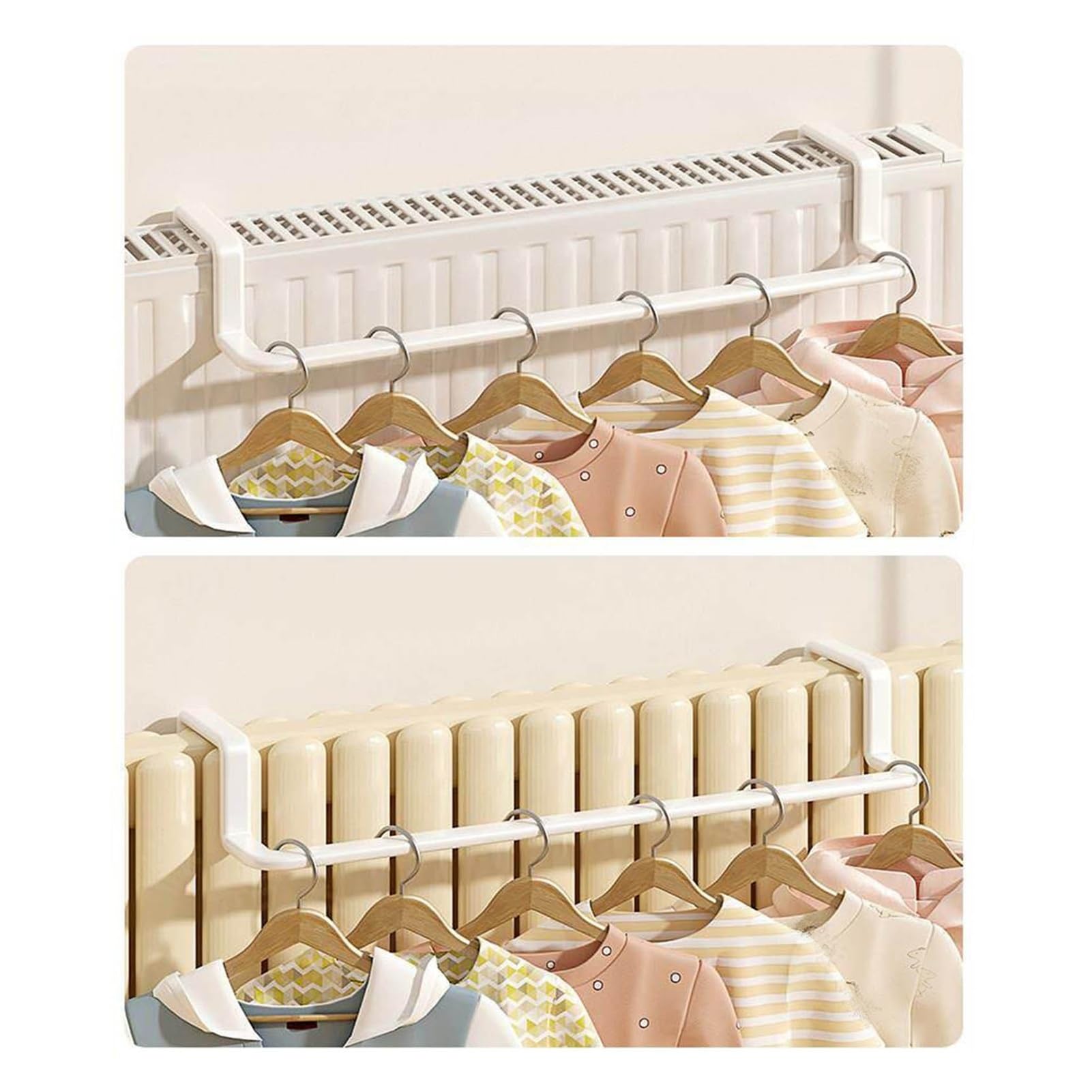 Soporte para Radiador, Tendedero Desmontable Estante para Radiador Baño Fácil Limpiar para Dormitorio Pasillo Salón Apartamento (19.6in/50cm)