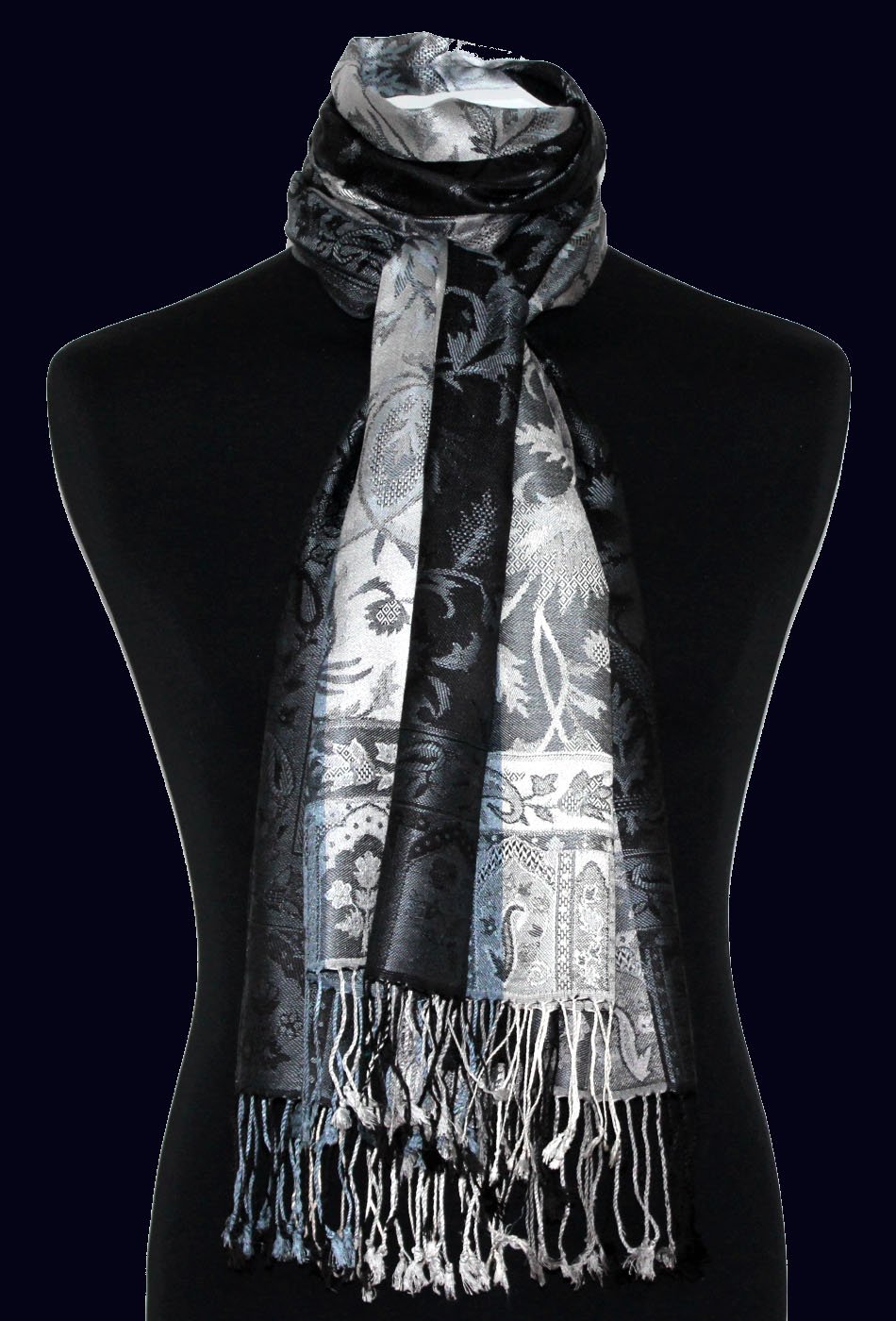 Lorenzo Cana Sciarpa da uomo in 100% seta, 70 cm x 190 cm, motivo cachemire, 780521133
