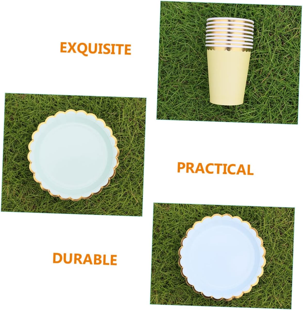 80pcs Disposable Paper Plates and Cups for Parties Festivals and Gatherings Color Variety Eco-friendly Dinnerware for Christmas Birthdays and Outdoor Events