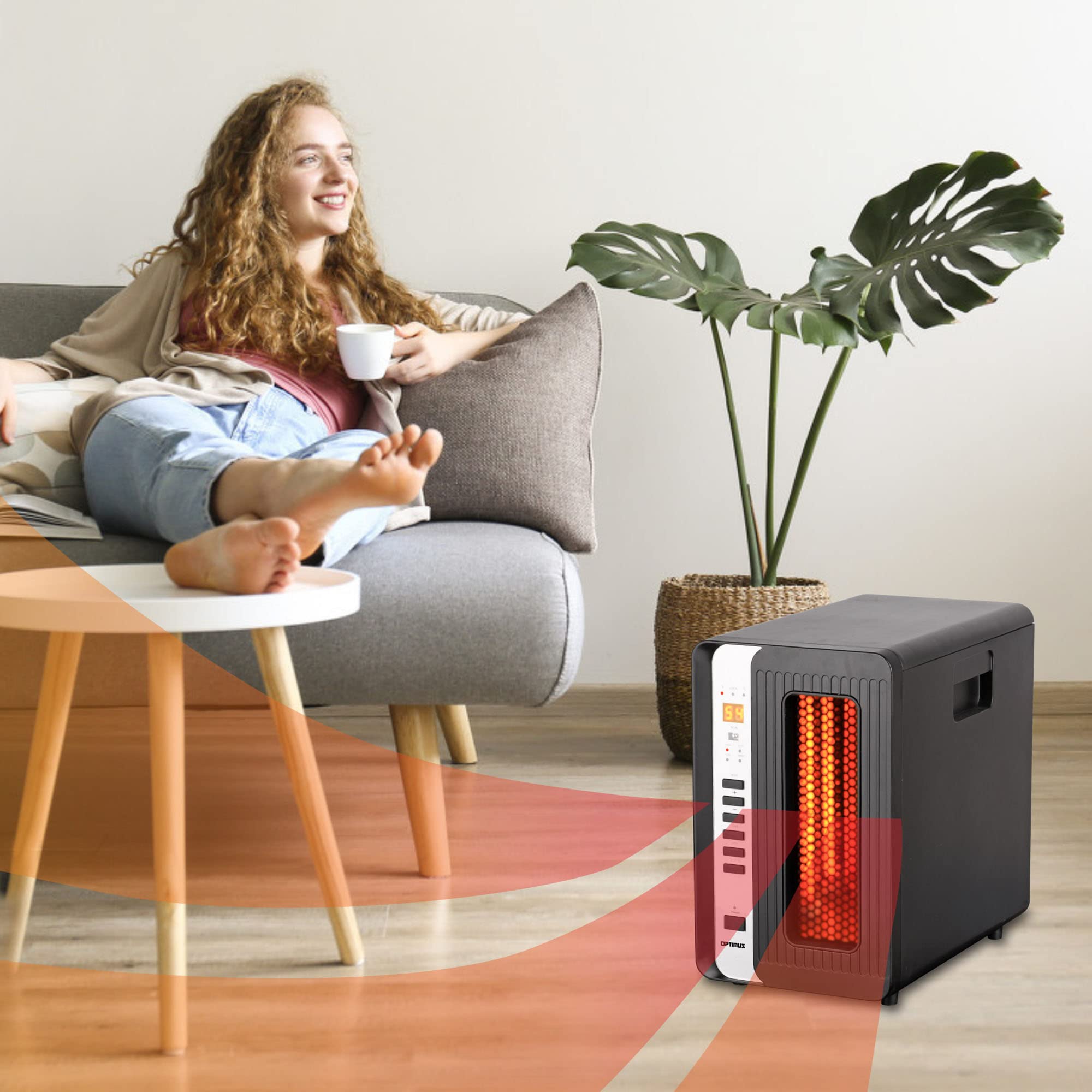 Optimus H-8013 Infrared Quartz Heater with Remote and LED Display :  Amazon.ca: Electronics