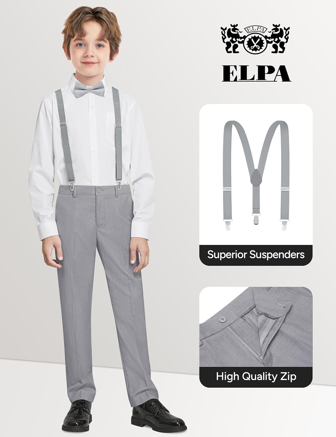 ELPA ELPA BORN FOR ALL WONDERFUL THINGS Boys' Formal Suit Vest Set with Suspenders