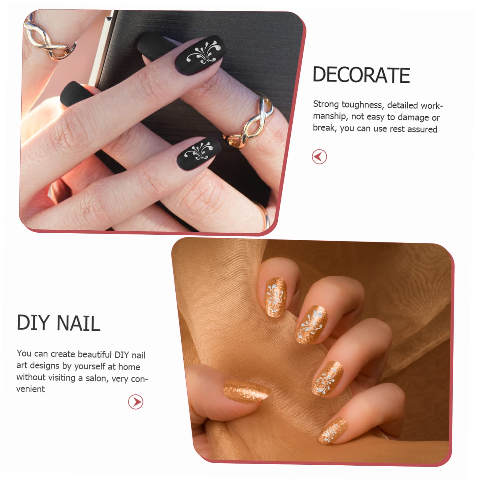 Healvian 3 Set Di Adesivi Per Nail Art Adesivi Per Nail Art Resistenti Allacqua Per Feste E Matrimoni 8 Fogli*3