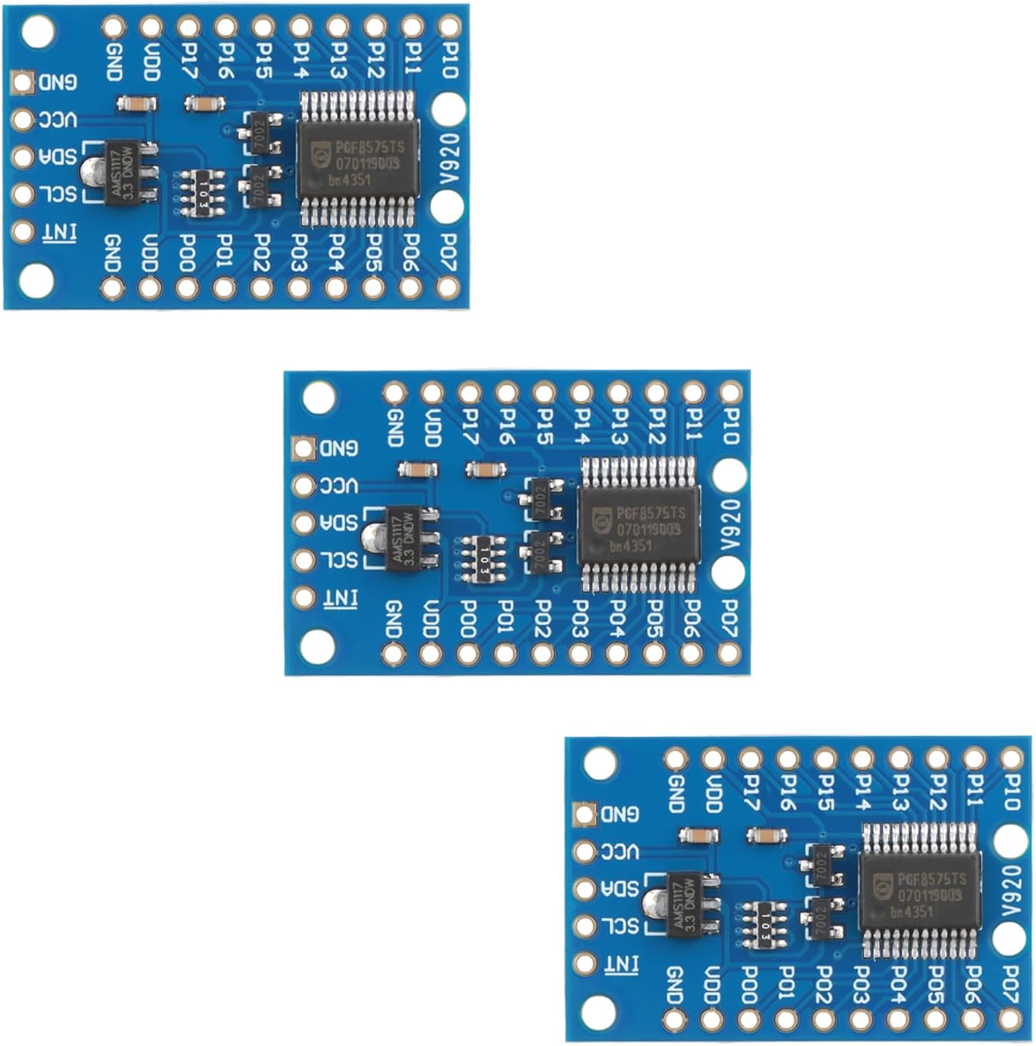 3pcs PCF8575 16-Bit I2C I/O Expander Module with Bidirectional Port Expansion