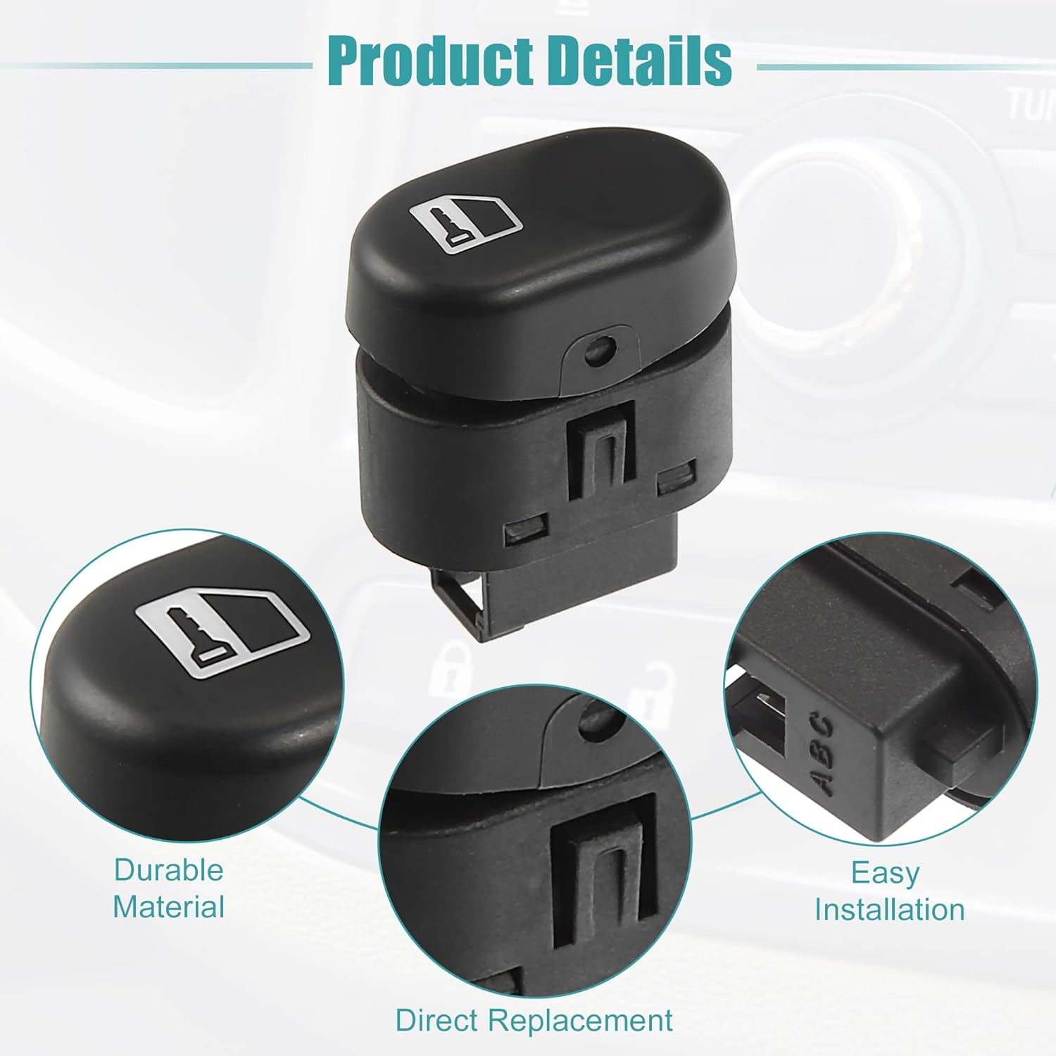ACROPIX Car Door Lock Switch Fit for Chevrolet Malibu 2004-2008 No.15777133 - Pack of 1 Black