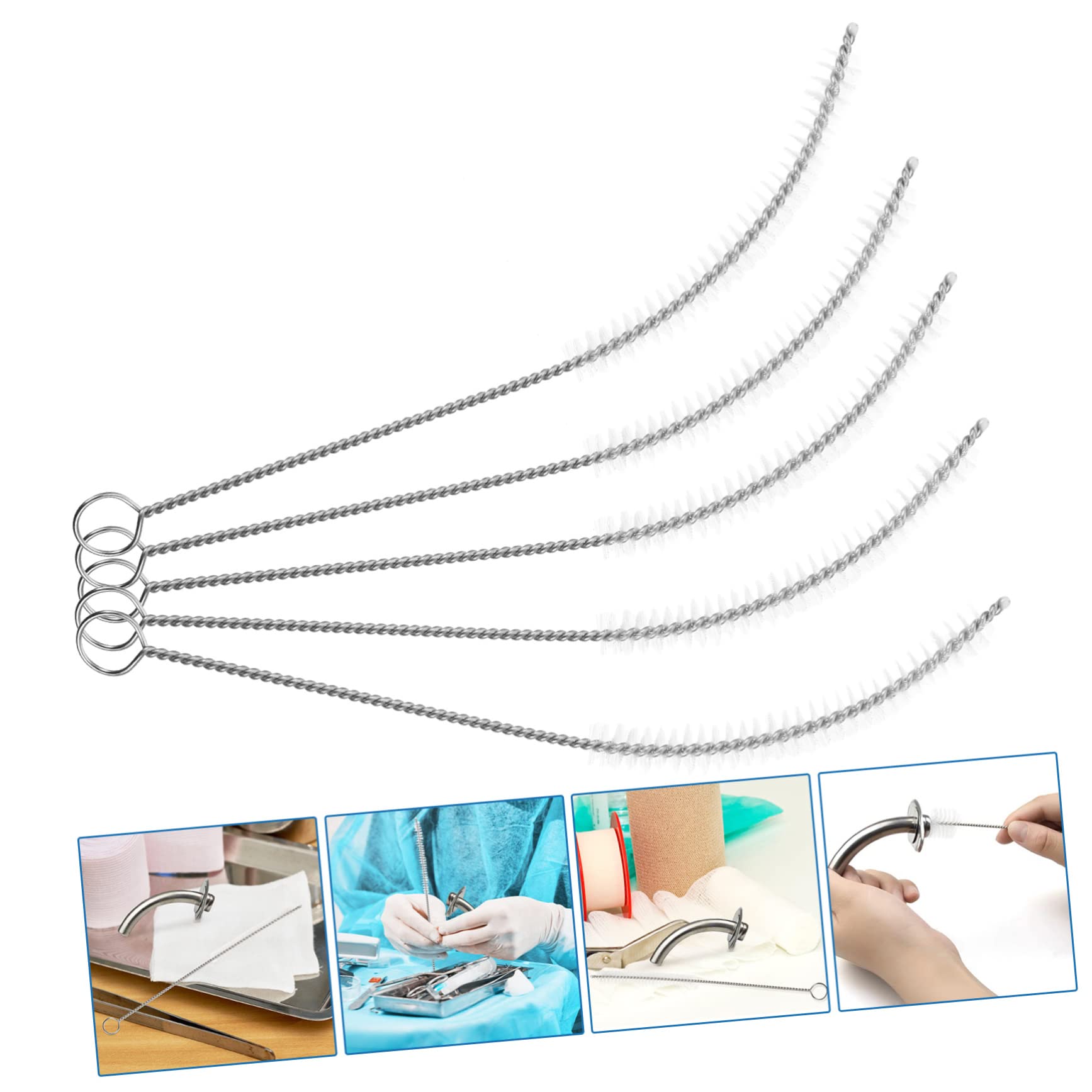 Mobestech 25 STK Reinigungsbürste Für Brennschneidrohre Multifunktions-rohrbürsten Tragbare Pfeifenreiniger Wasserrohr Flaschenbürstenreiniger Reagenzglas Langer Strohhalm Weiß Nylon